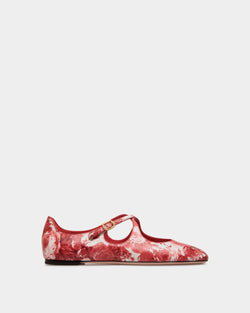 Ballyrina Flat in Red Leather