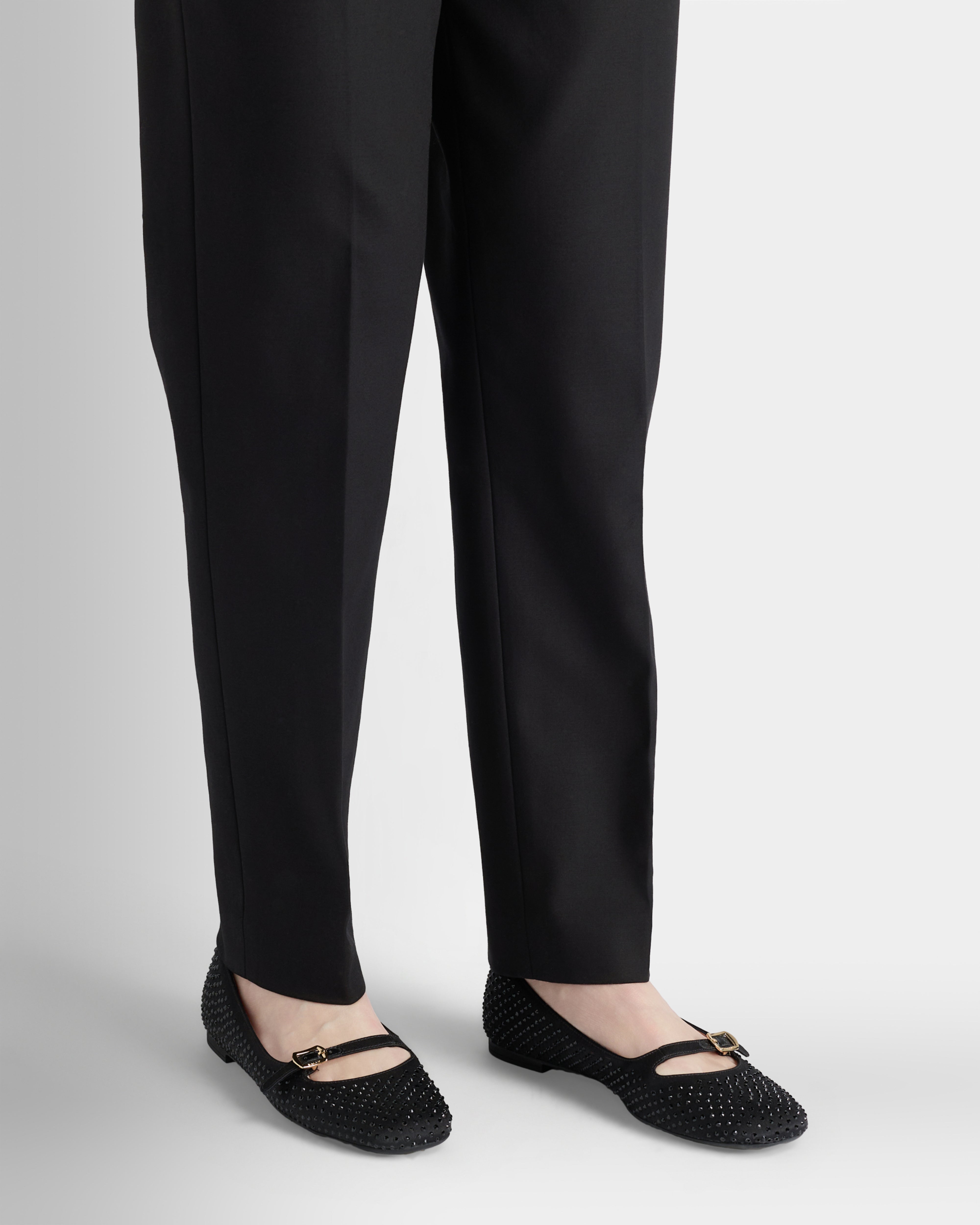 Bally Global - Ballyrina Mary-Jane Flat in Black Fabric - Black