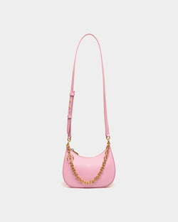 Emblem Mini Crossbody Bag in Pink Brushed Leather