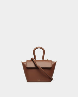 Belle Top Handle Bag in Brown Leather