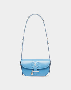 Beckett Minibag in Blue Leather With a Bally Pin