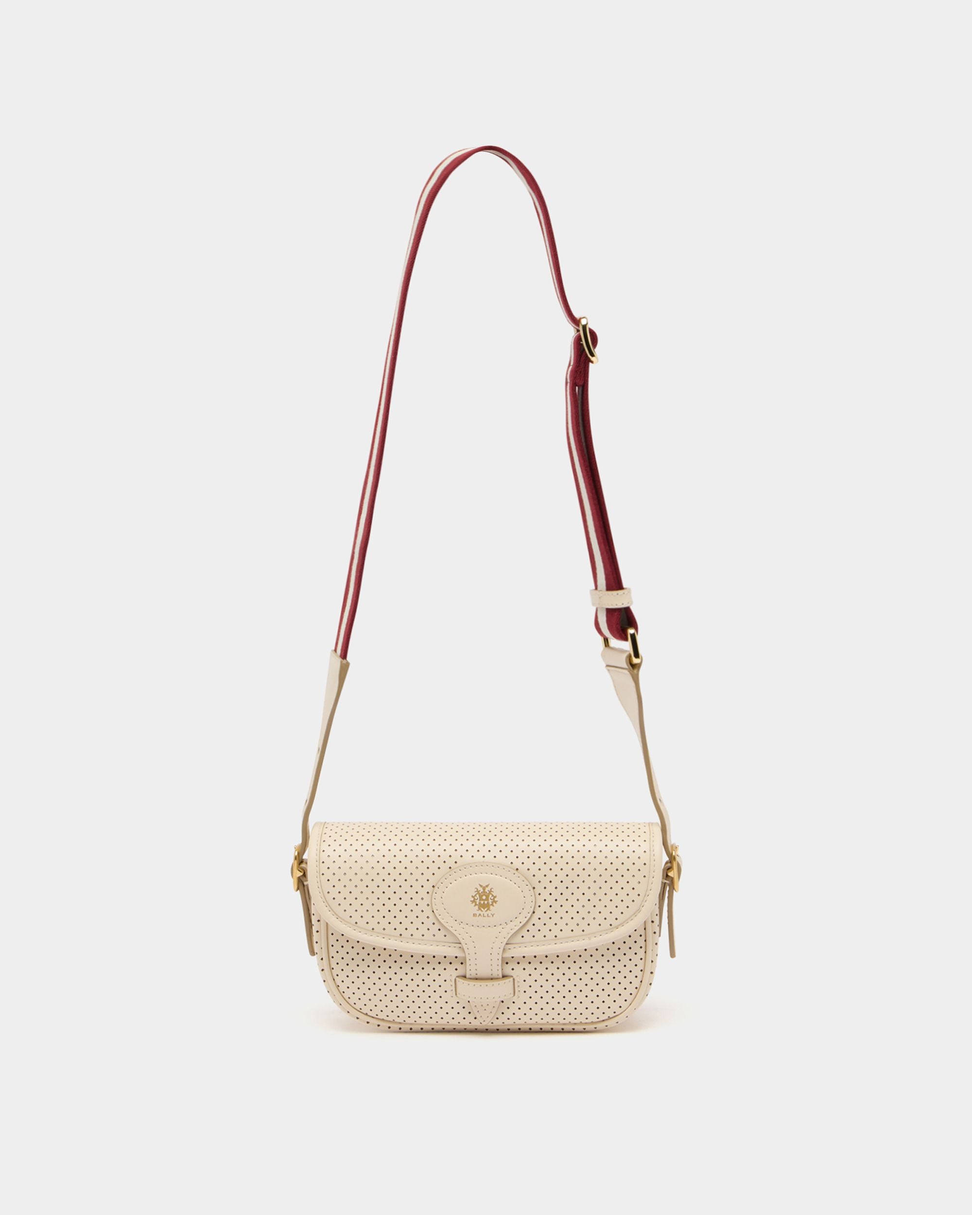 Bally Global - Beckett Minibag in Ivory Perforated Leather - White
