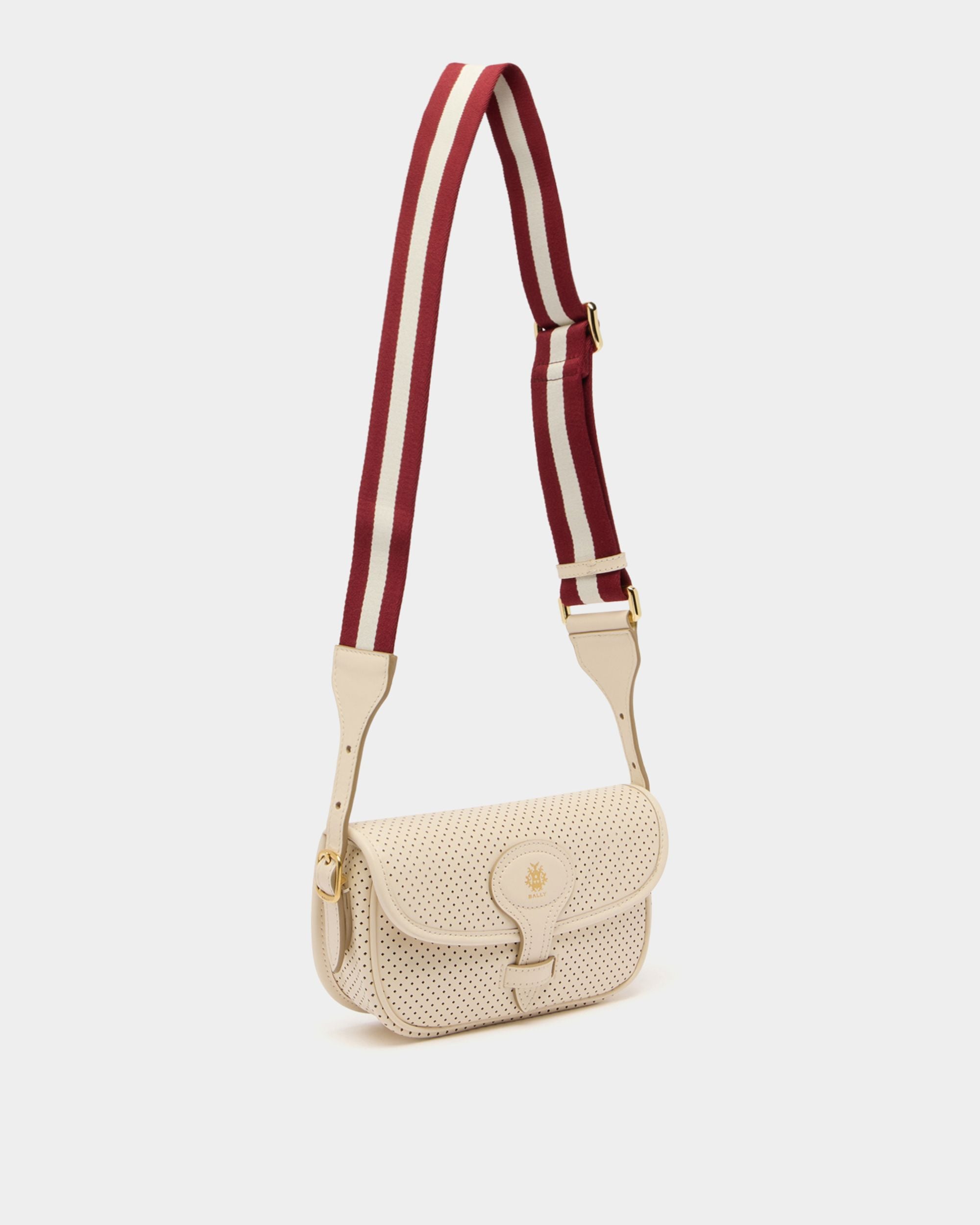Bally Global - Beckett Minibag in Ivory Perforated Leather - White