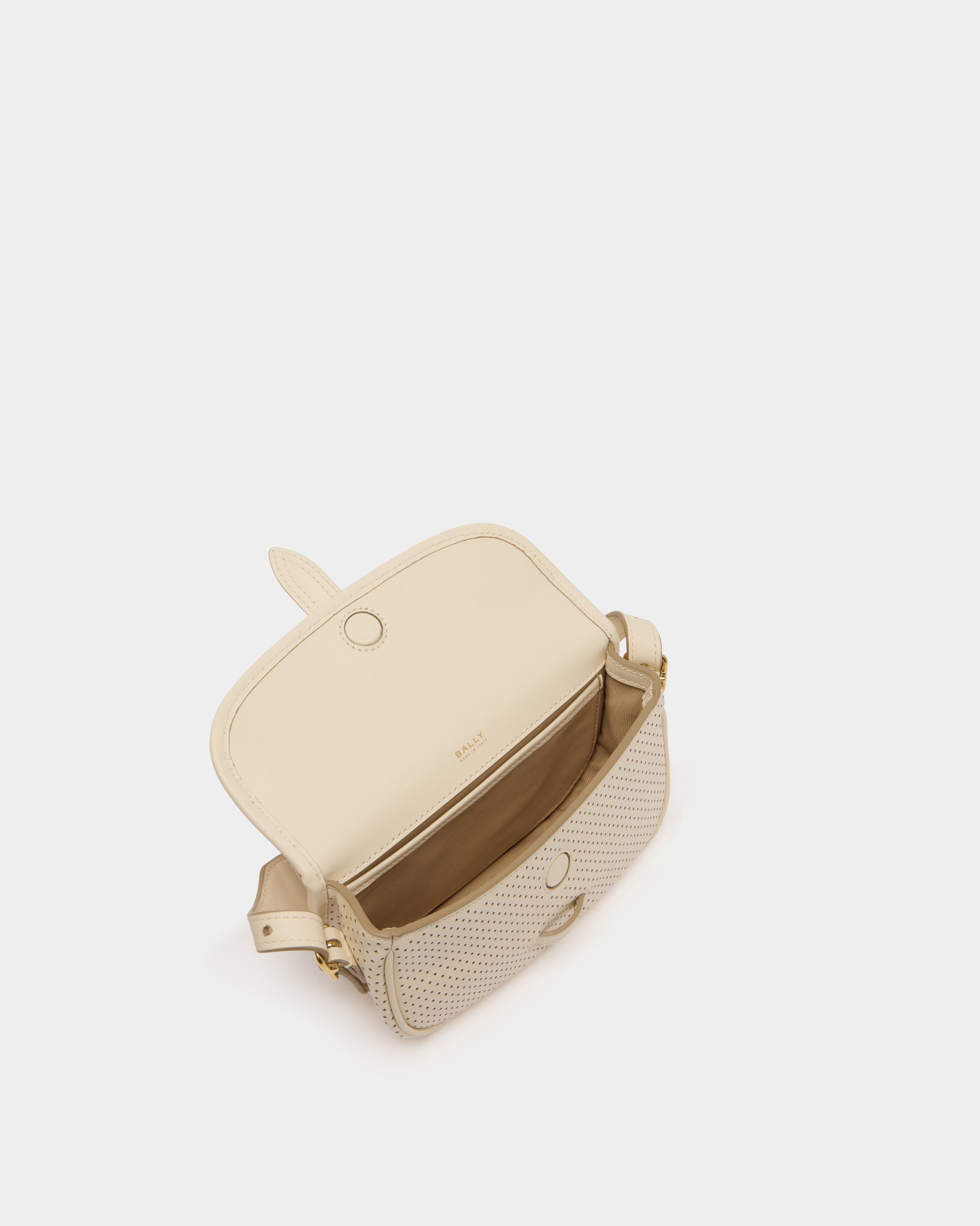 Bally Global - Beckett Minibag in Ivory Perforated Leather - White