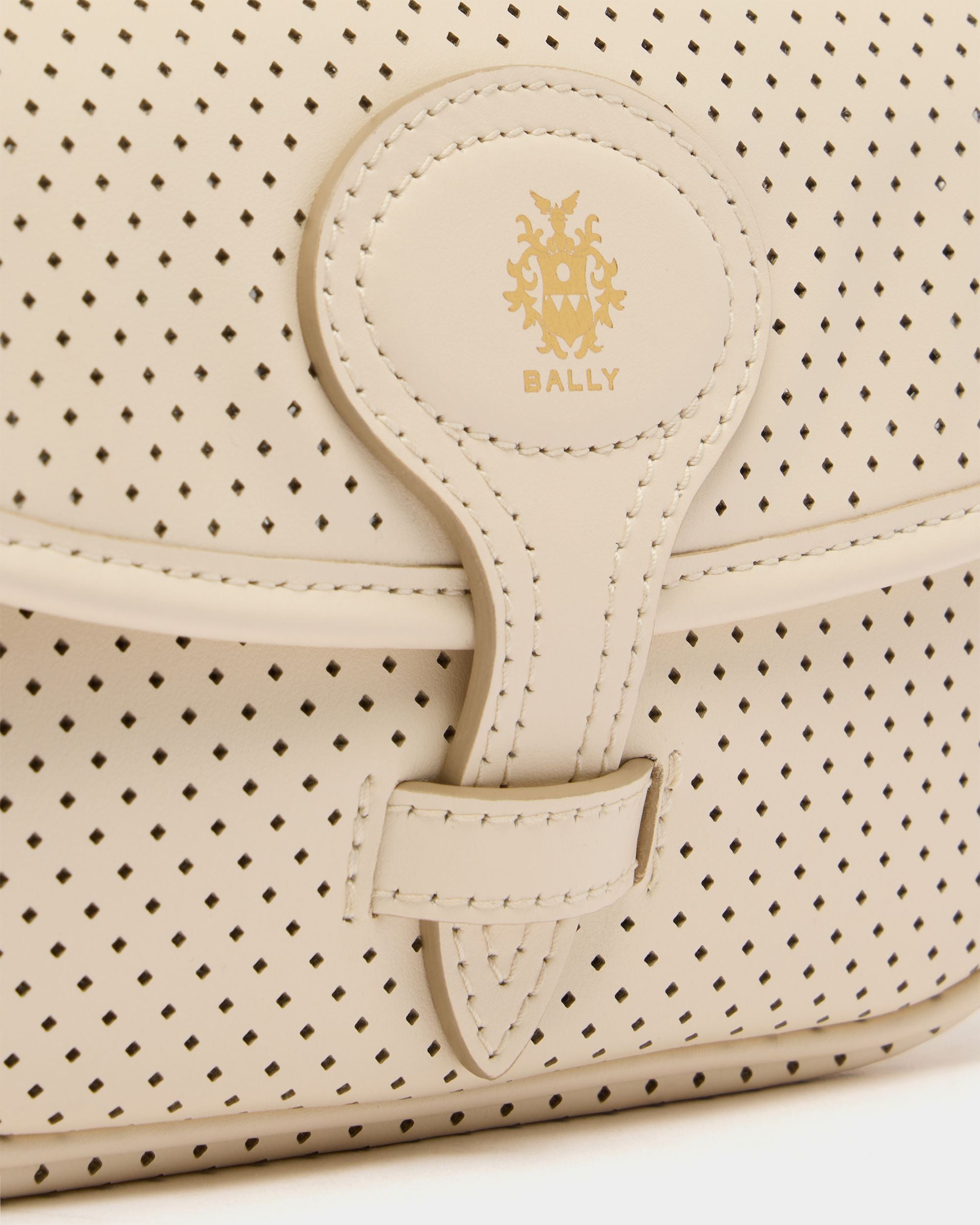 Bally Global - Beckett Minibag in Ivory Perforated Leather - White