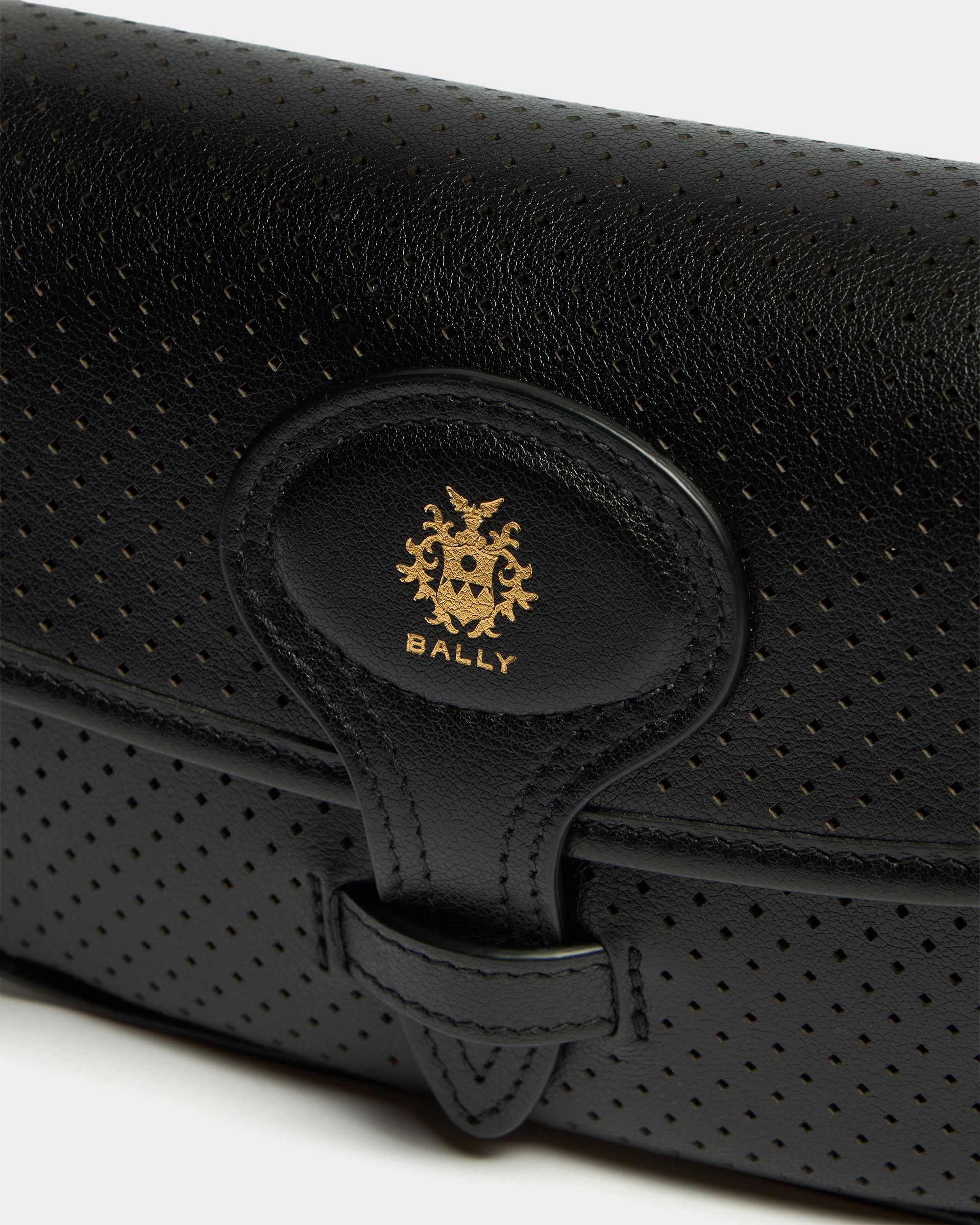 Bally Global - Beckett Minibag in Black Perforated Leather - Black