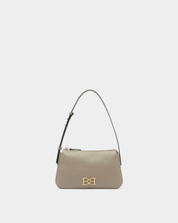 Small Shoulder Bag in Taupe Grained Leather