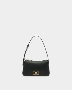 Small Shoulder Bag in Black Grained Leather