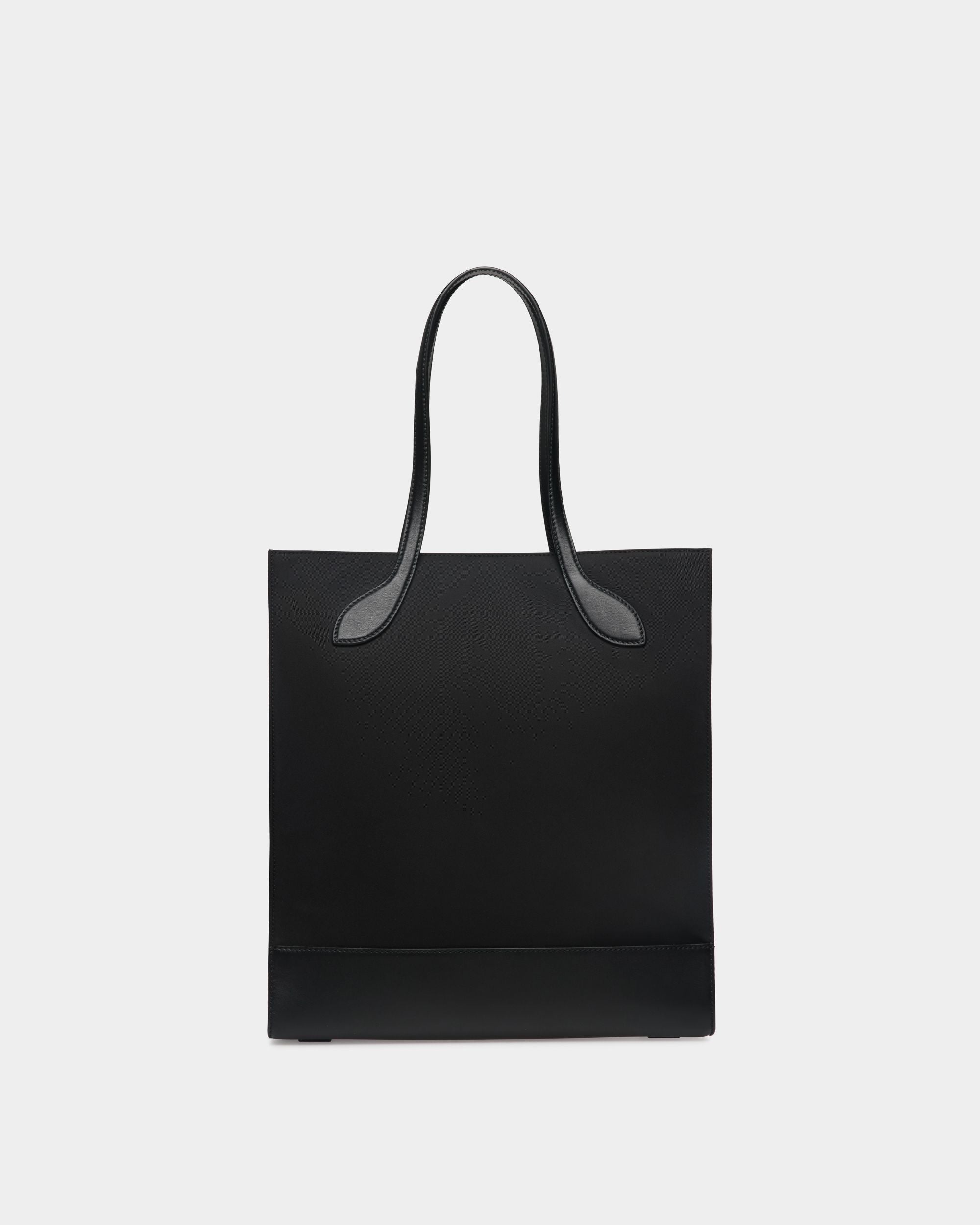 Bally Global - Bolso Tote Bar De Nailon Y Piel Negra - Negro