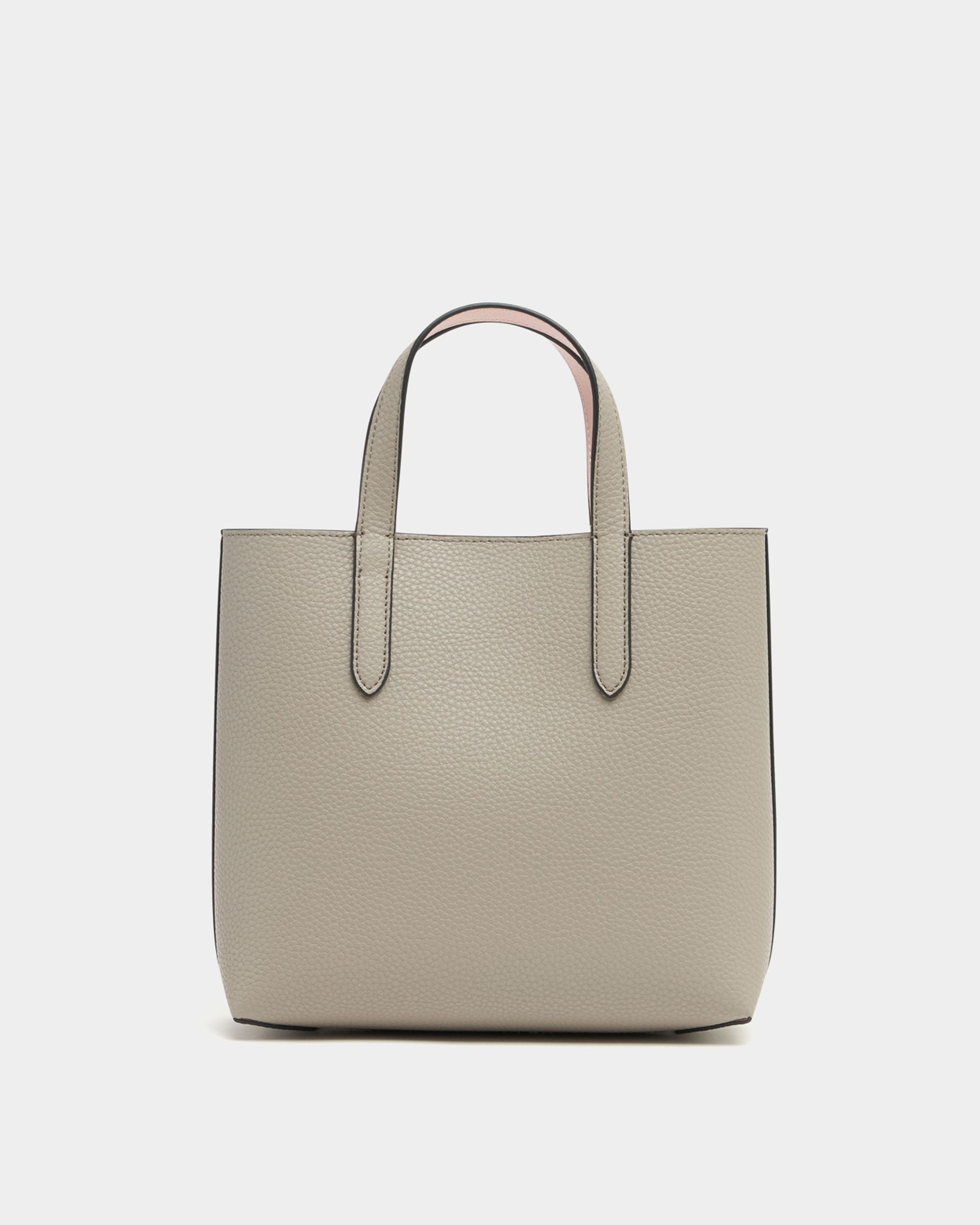 Bally Global - Small Tote Bag in Taupe Grained Leather - Grey