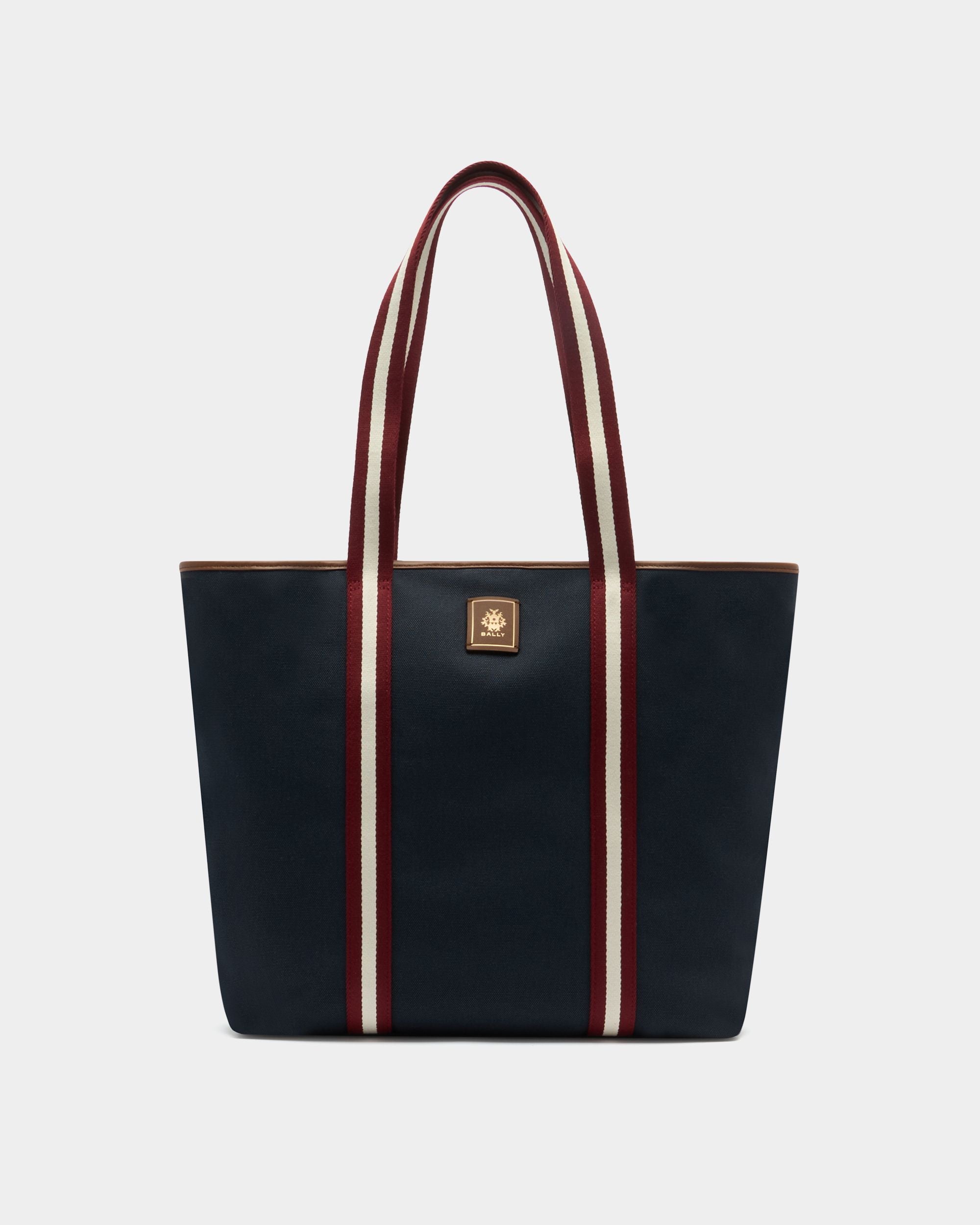Bally Global - Edelbliss Tote Bag in Navy Blue Canvas with Bally Ribbon - Blue