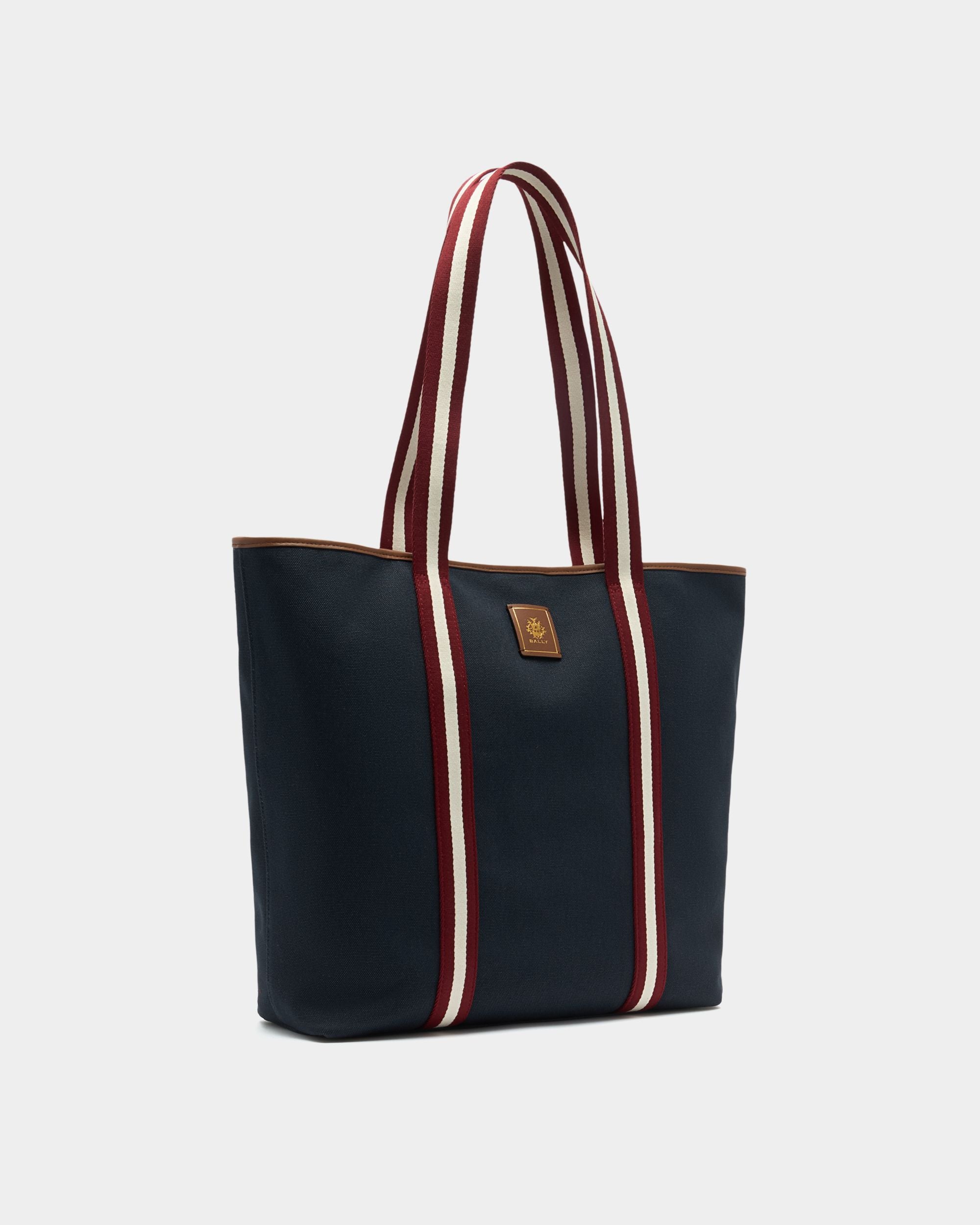 Bally Global - Edelbliss Tote Bag in Navy Blue Canvas with Bally Ribbon - Blue