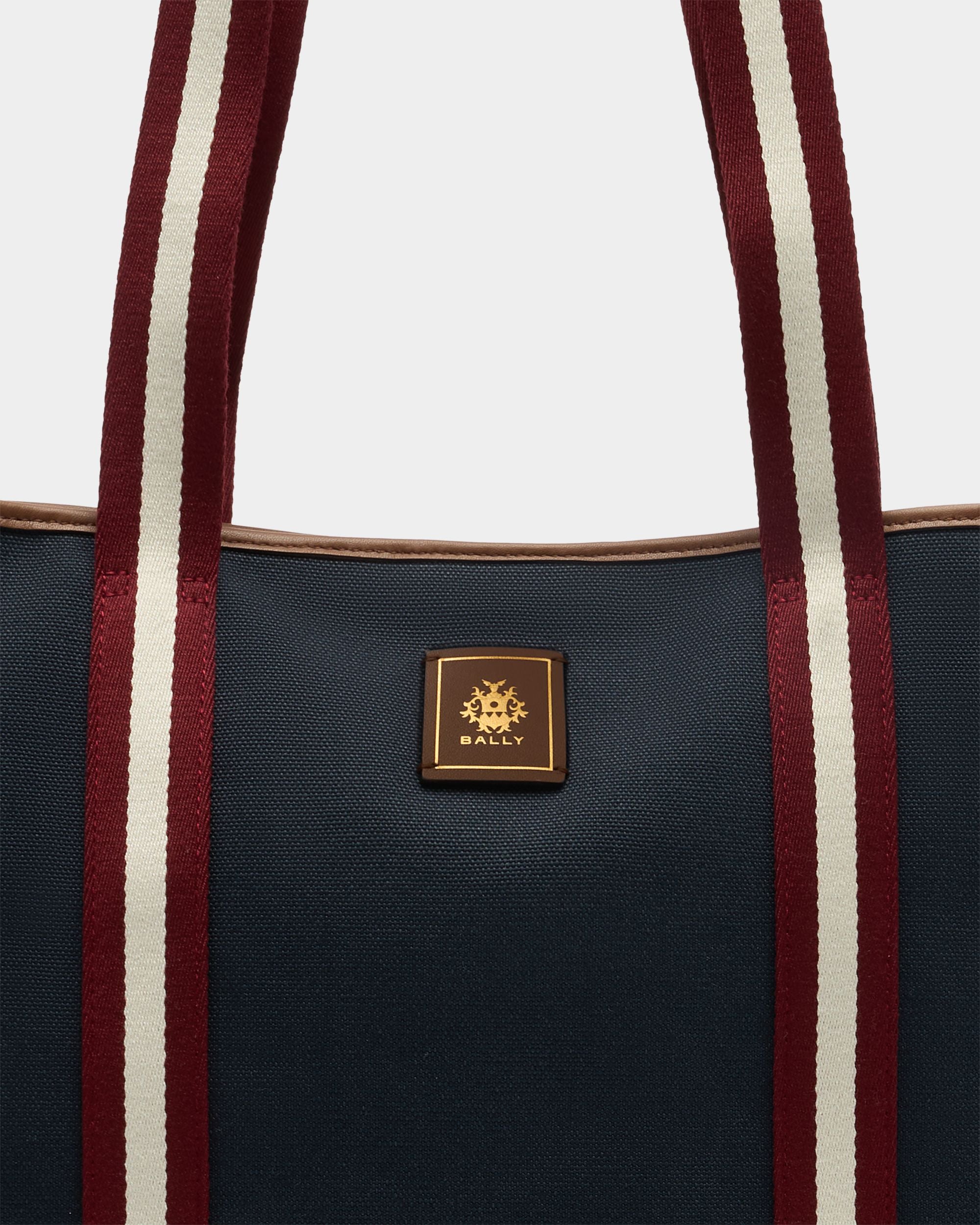 Bally Global - Edelbliss Tote Bag in Navy Blue Canvas with Bally Ribbon - Blue