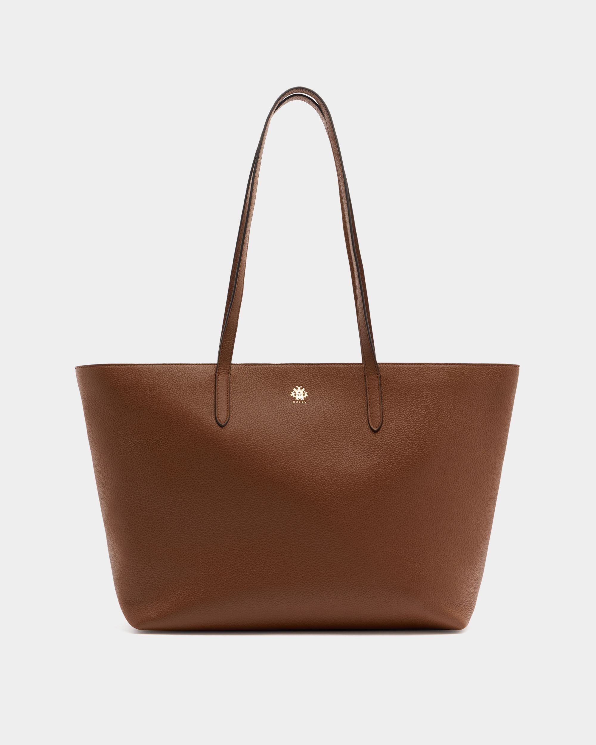 Bally Global - Hera Tote Bag in Brown Grained Leather - Brown