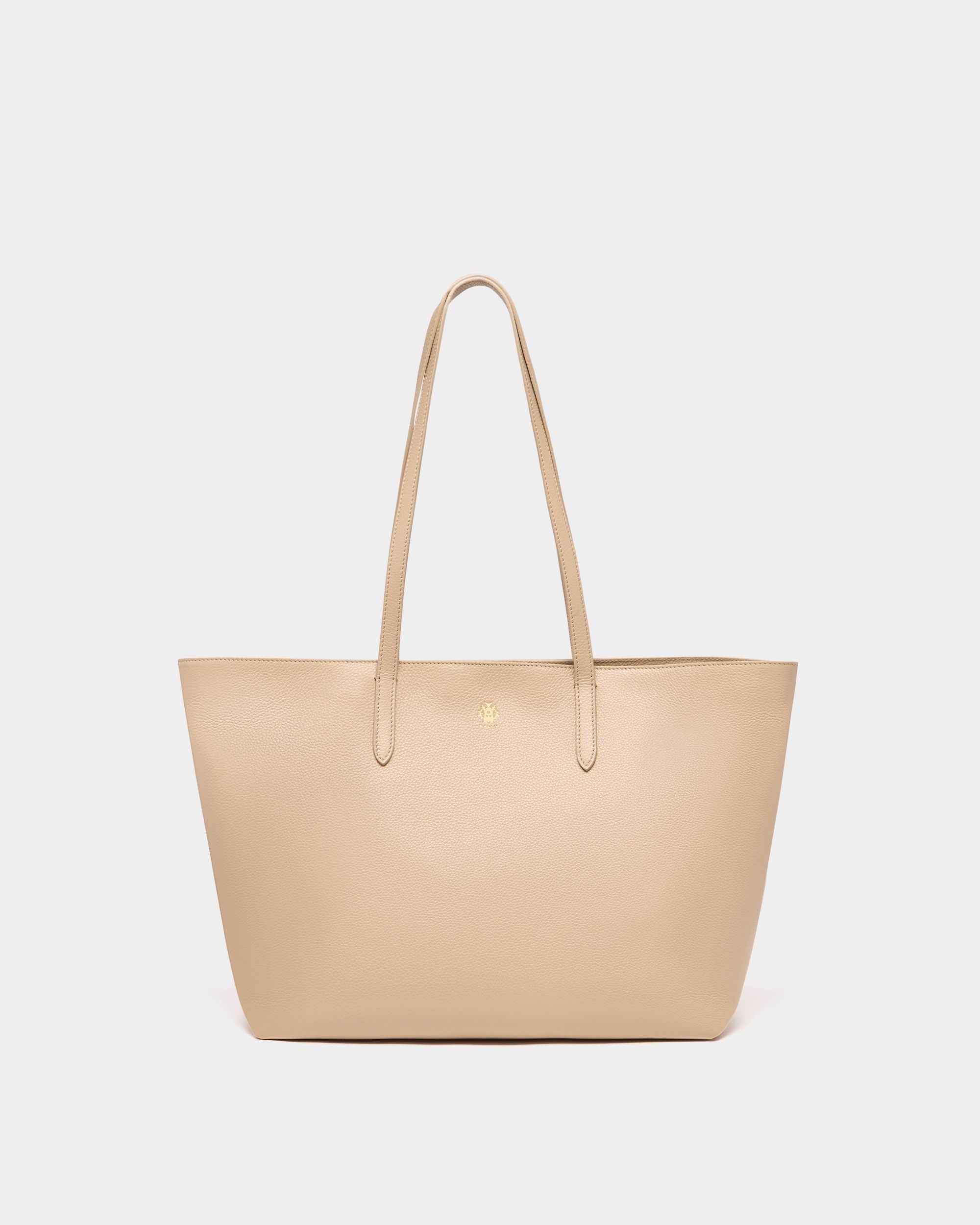 Bally Global - Hera Tote Bag in Beige Grained Leather - Beige