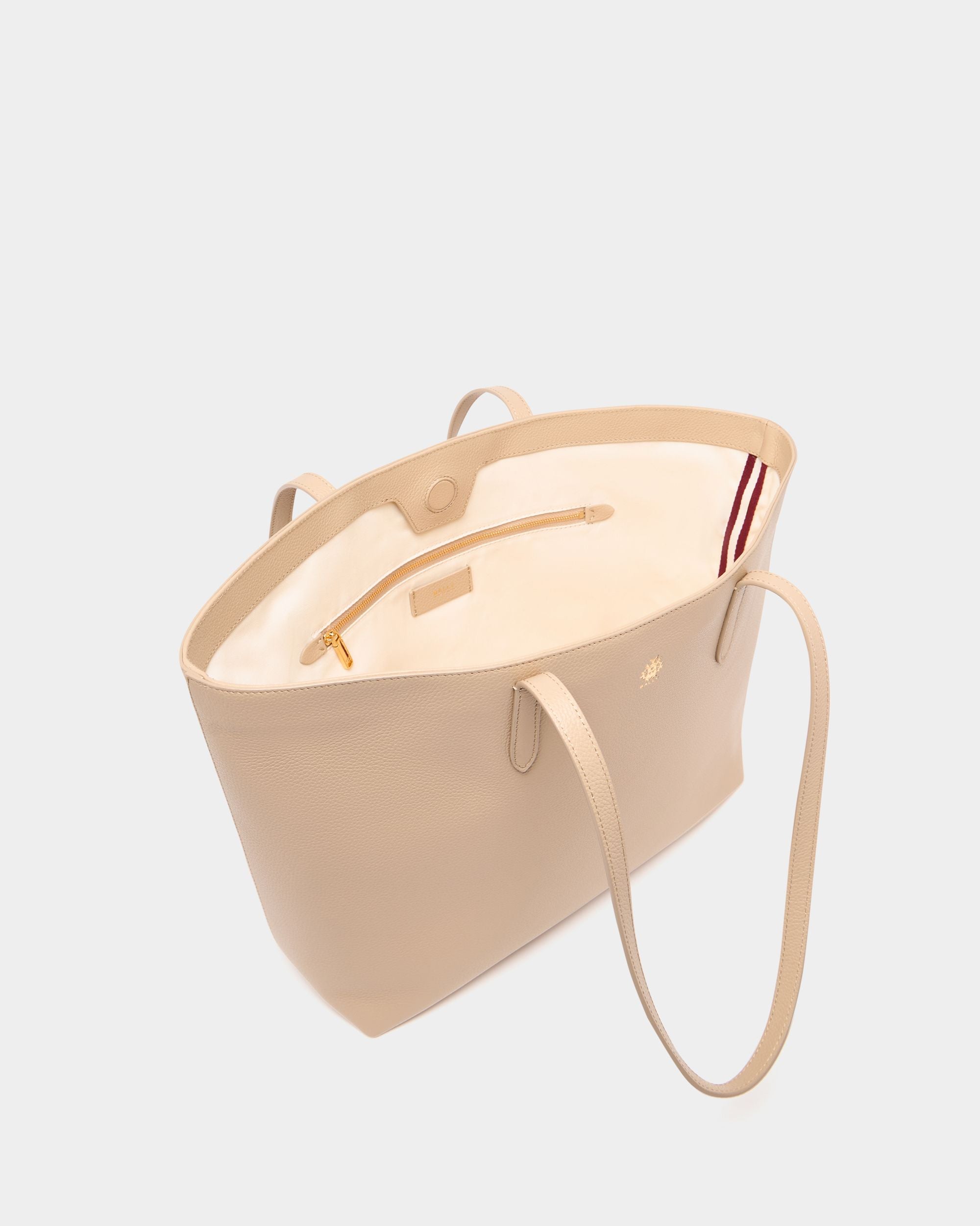 Bally Global - Hera Tote Bag in Beige Grained Leather - Beige