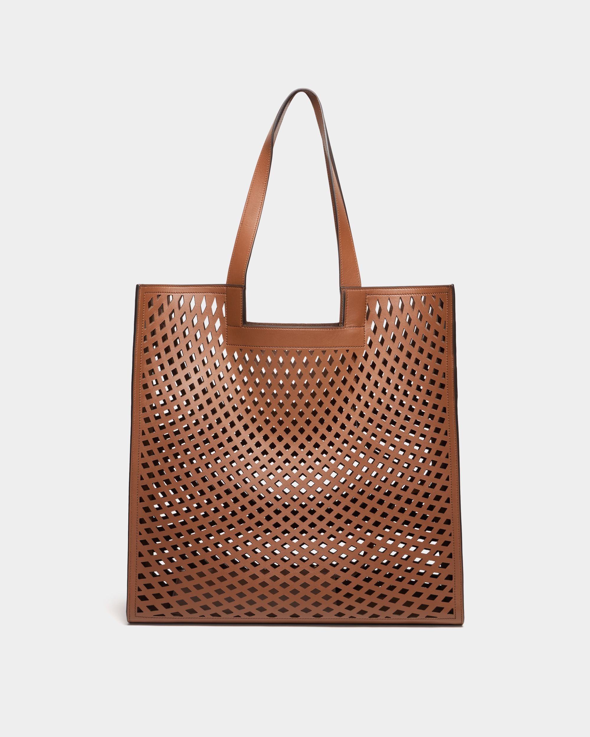 Bally Global - Easy Bally Tote Bag in Brown Laser-Cut Leather - Brown