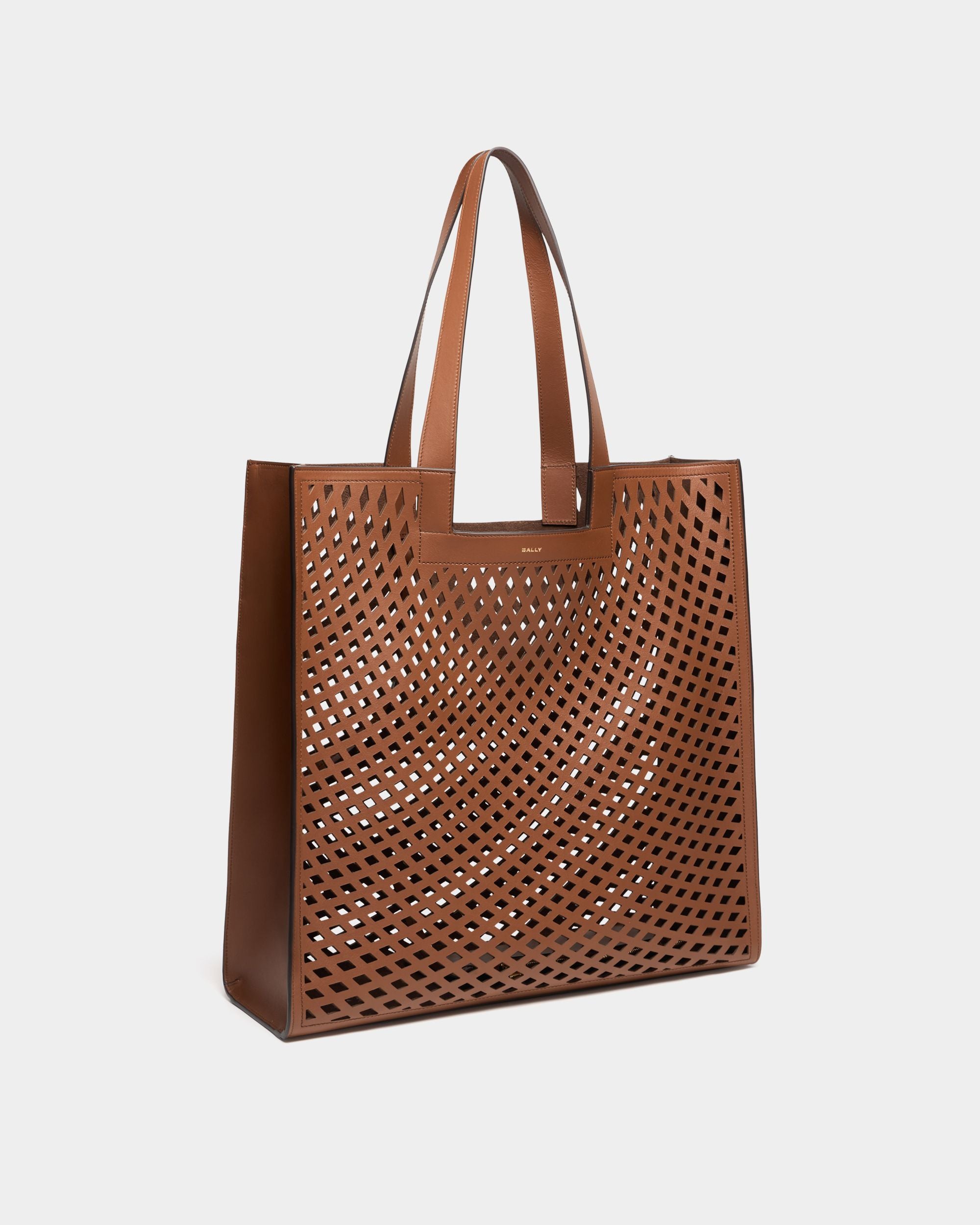 Bally Global - Easy Bally Tote Bag in Brown Laser-Cut Leather - Brown