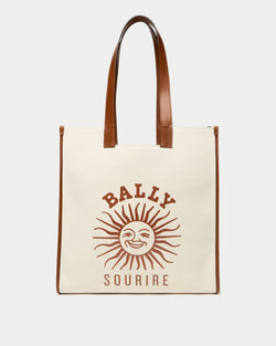 Tote Bag Easy Bally In Tela Di Cotone Naturale