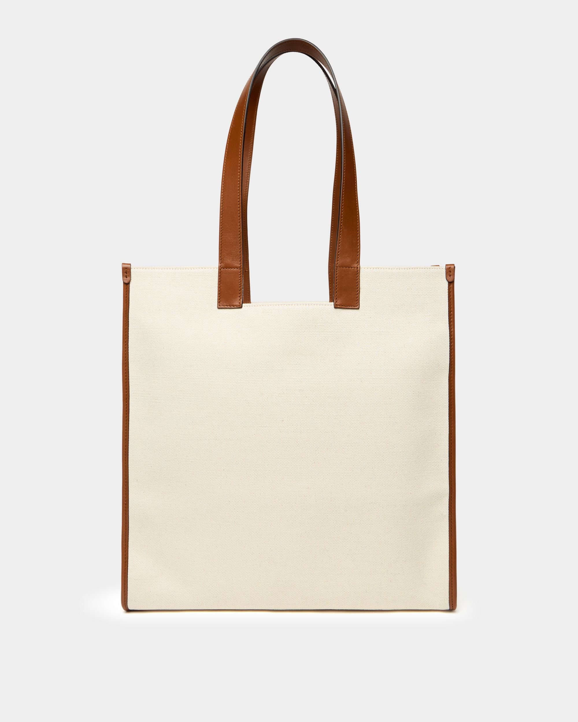 Bally Global - Tote Bag Easy Bally In Tela Di Cotone Naturale - Bianco