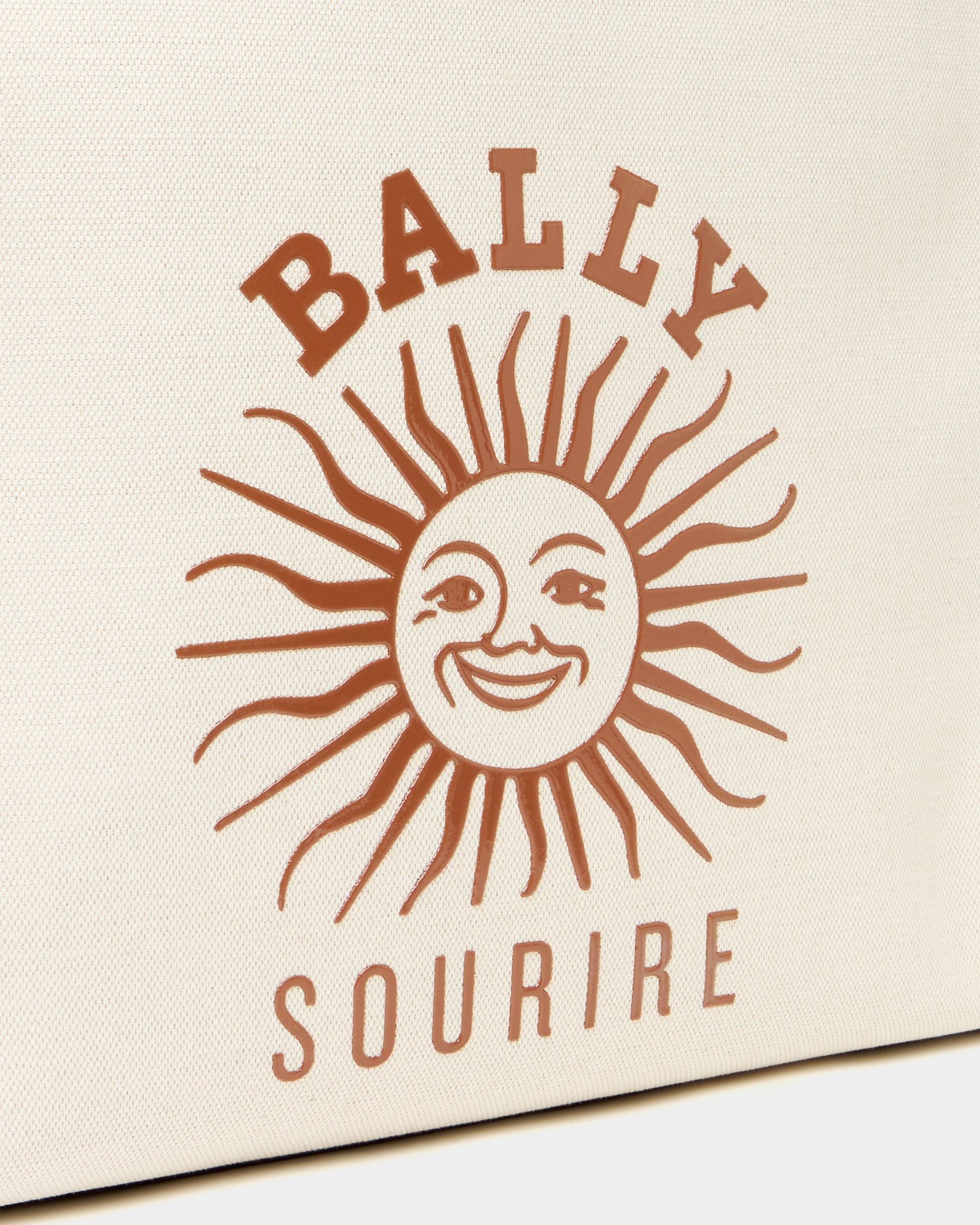 Bally Global - Tote Bag Easy Bally In Tela Di Cotone Naturale - Bianco
