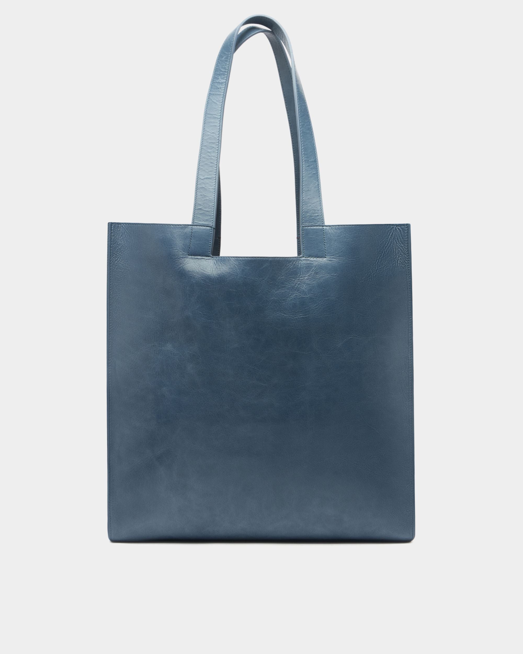 Bally Global - Easy Bally Tote Bag in Light Blue Leather - Blue