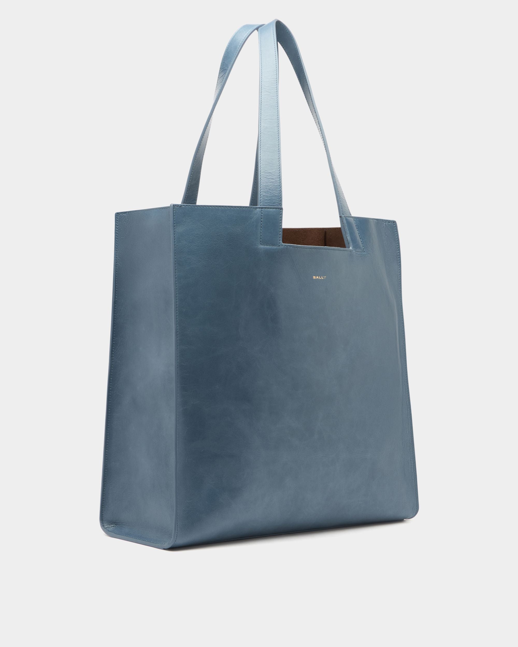 Bally Global - Easy Bally Tote Bag in Light Blue Leather - Blue