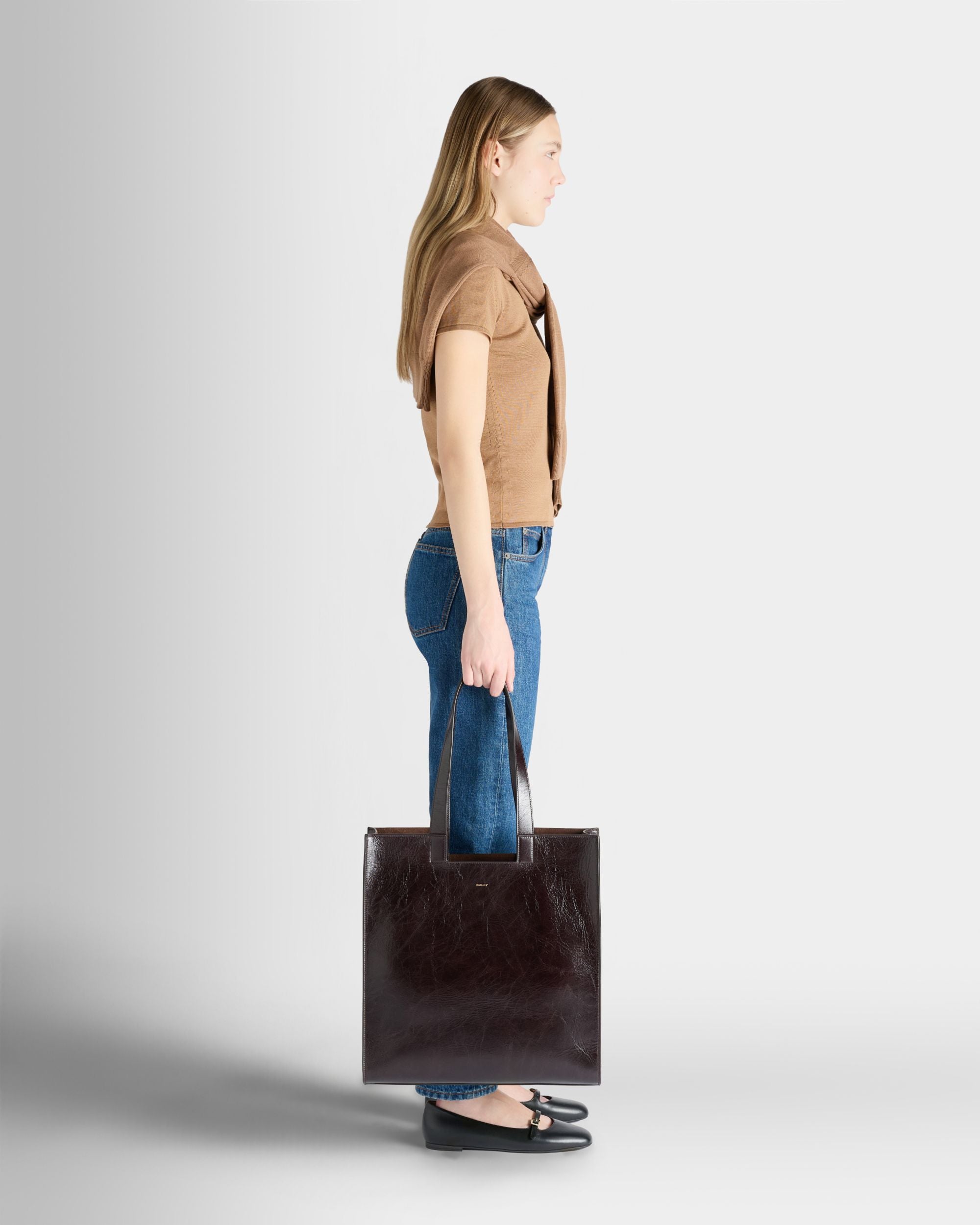 Bally Global - Easy Bally Tote Bag in Ebano Leather - Brown