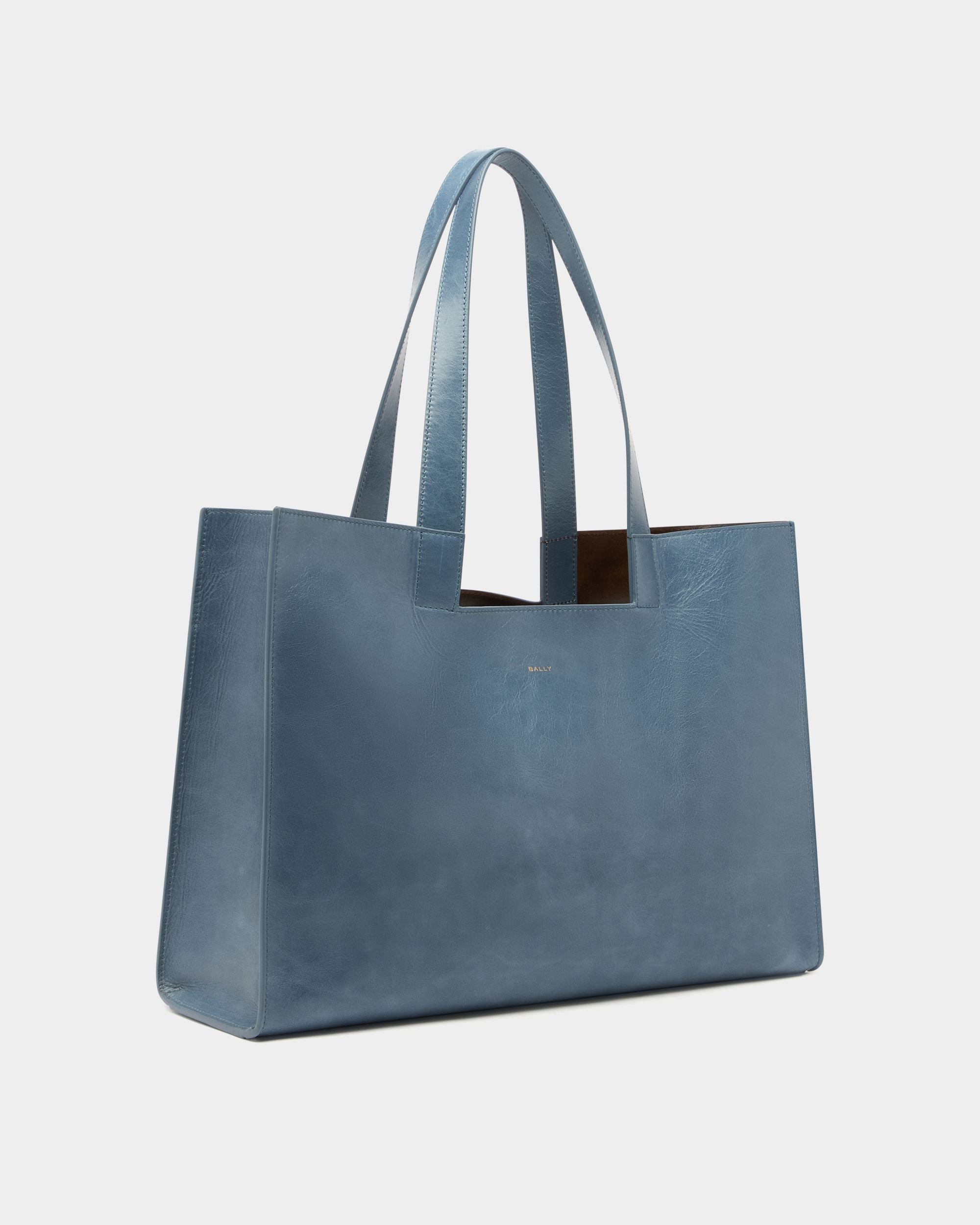 Bally Global - Easy Bally Tote Bag in Light Blue Leather - Blue
