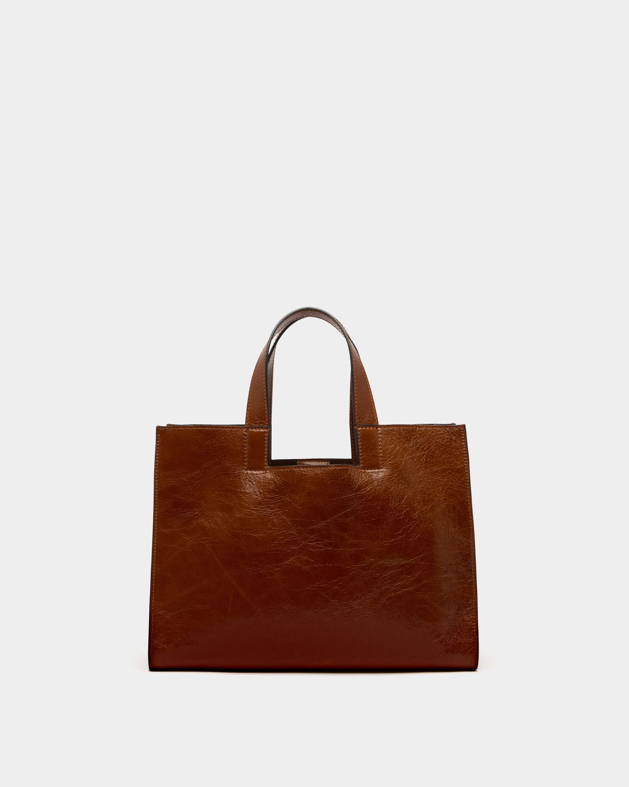 Bally Global - Easy Bally Tote Bag in Amber Brown Leather - Brown