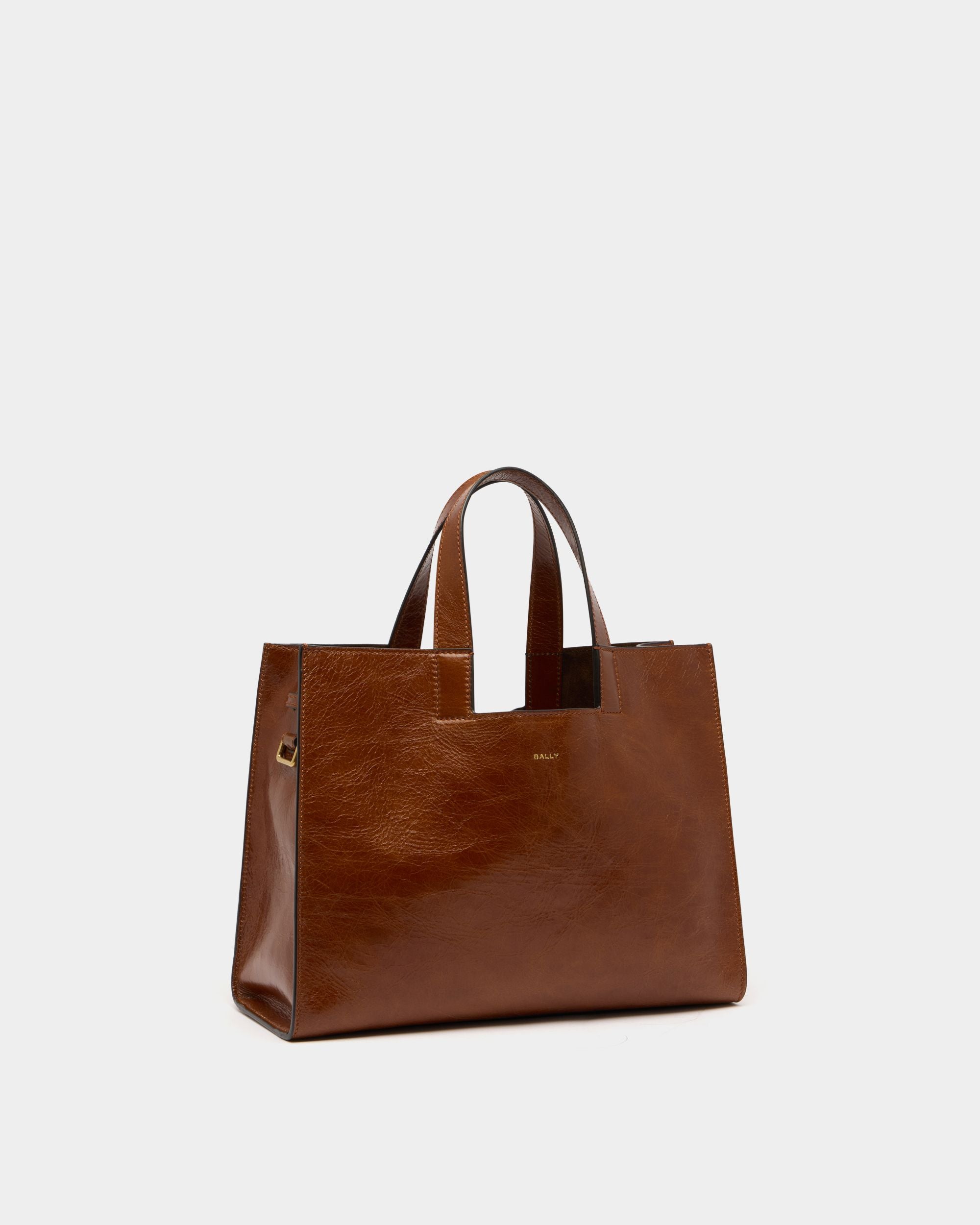 Bally Global - Easy Bally Tote Bag in Amber Brown Leather - Brown