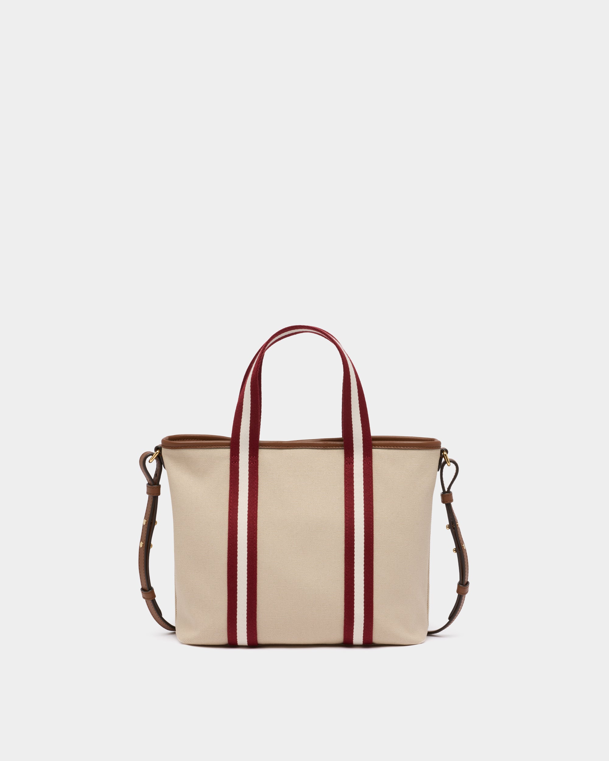Bally Global - Edelbliss Tote Bag aus Canvas in Ivory mit Bally-Ribbon-Detail - White