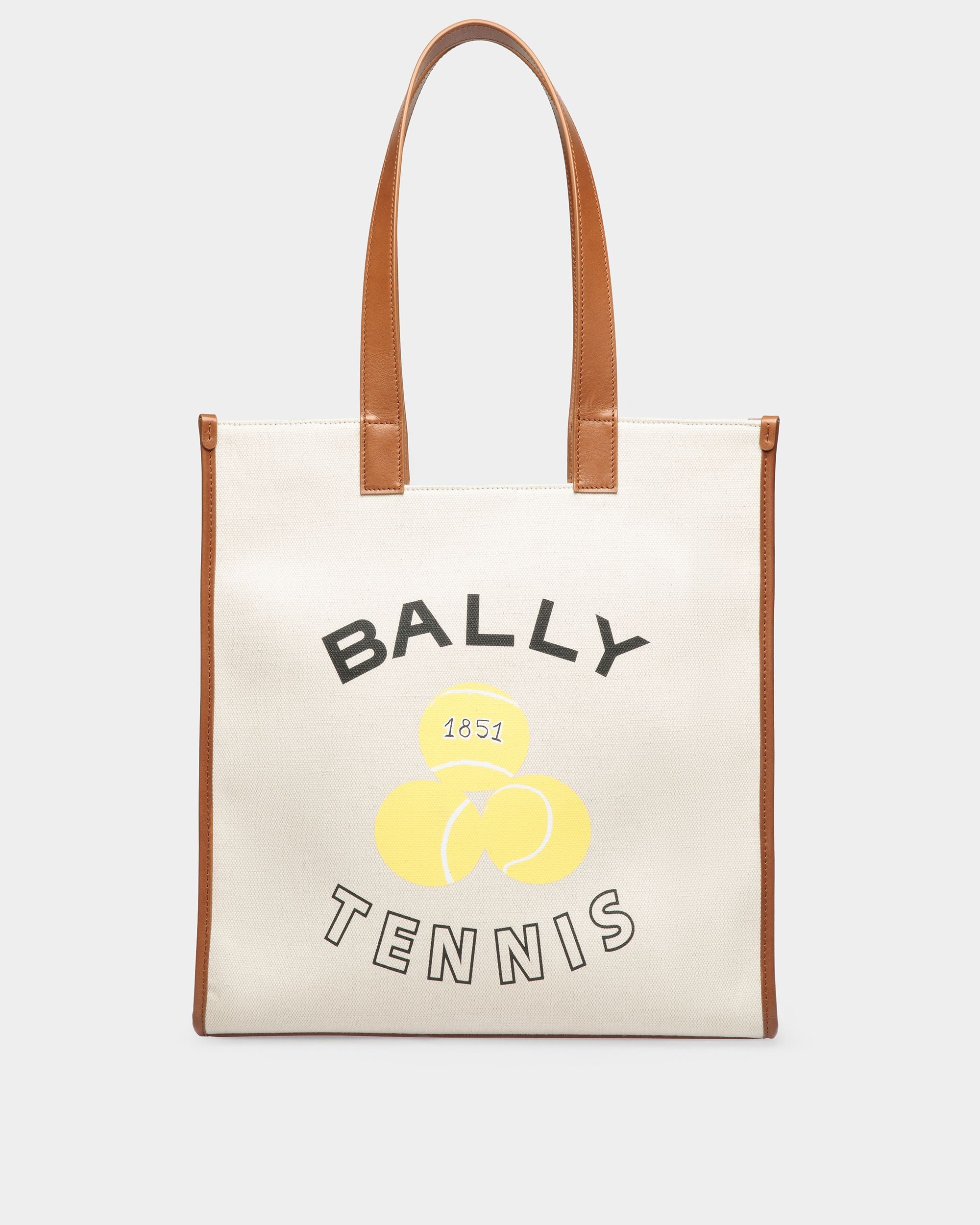 Bally Global - Bolso tote de lona de algodón marfil de la colección Tennis - Blanco