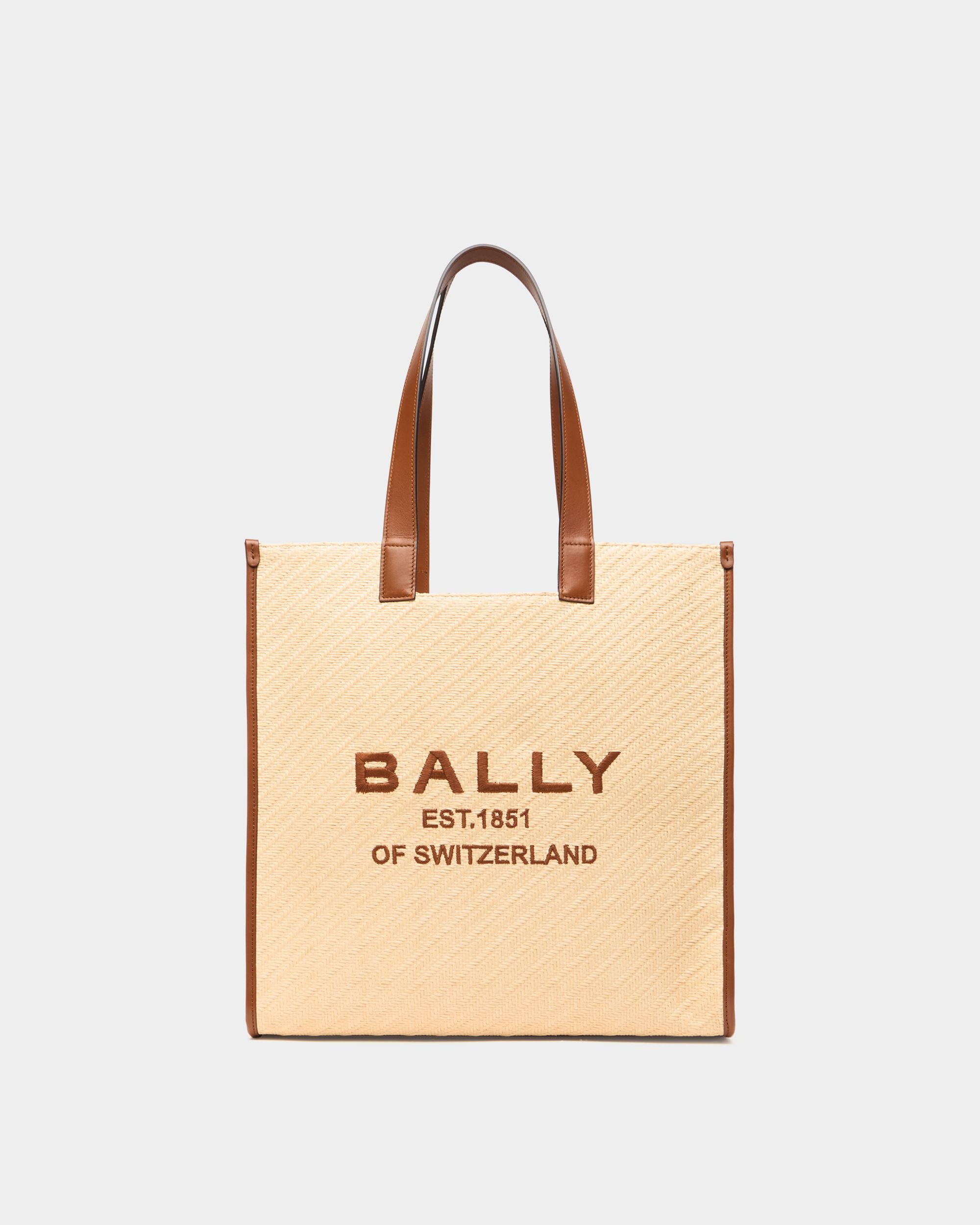 Bally Global - La Plage Tragetasche aus Stoff in Beige mit Bast-Effekt - Beige