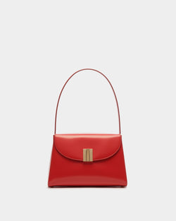 Ollam Shoulder Bag in Candy Red Brushed Leather