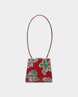 Deco Shoulder Bag in Strawberry Print Leather
