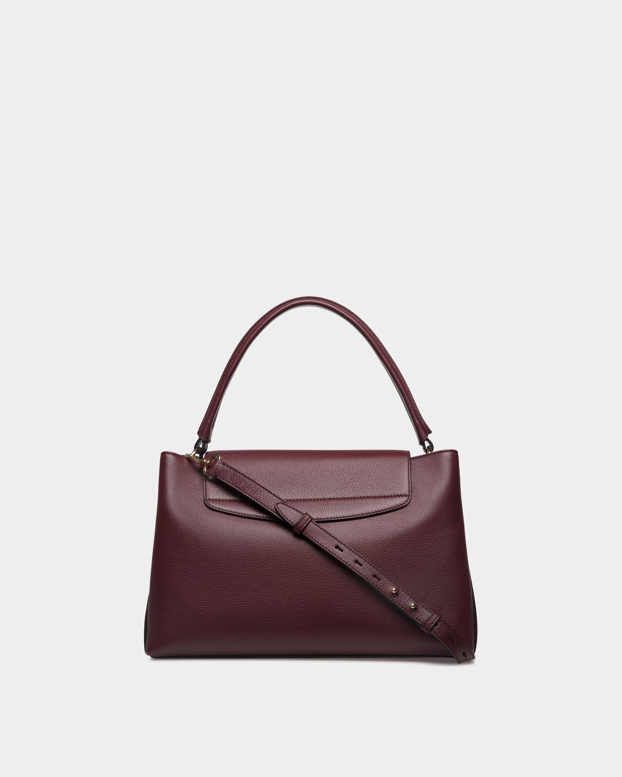 Bally Global - Lock Me Top Handle Bag In Andorra Grained Leather - Red