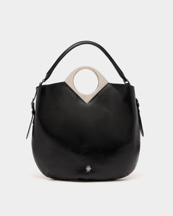 Sac D’épaule Anni En Cuir Noir