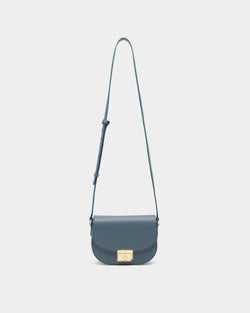 Mini Bag in Blue Grained Leather