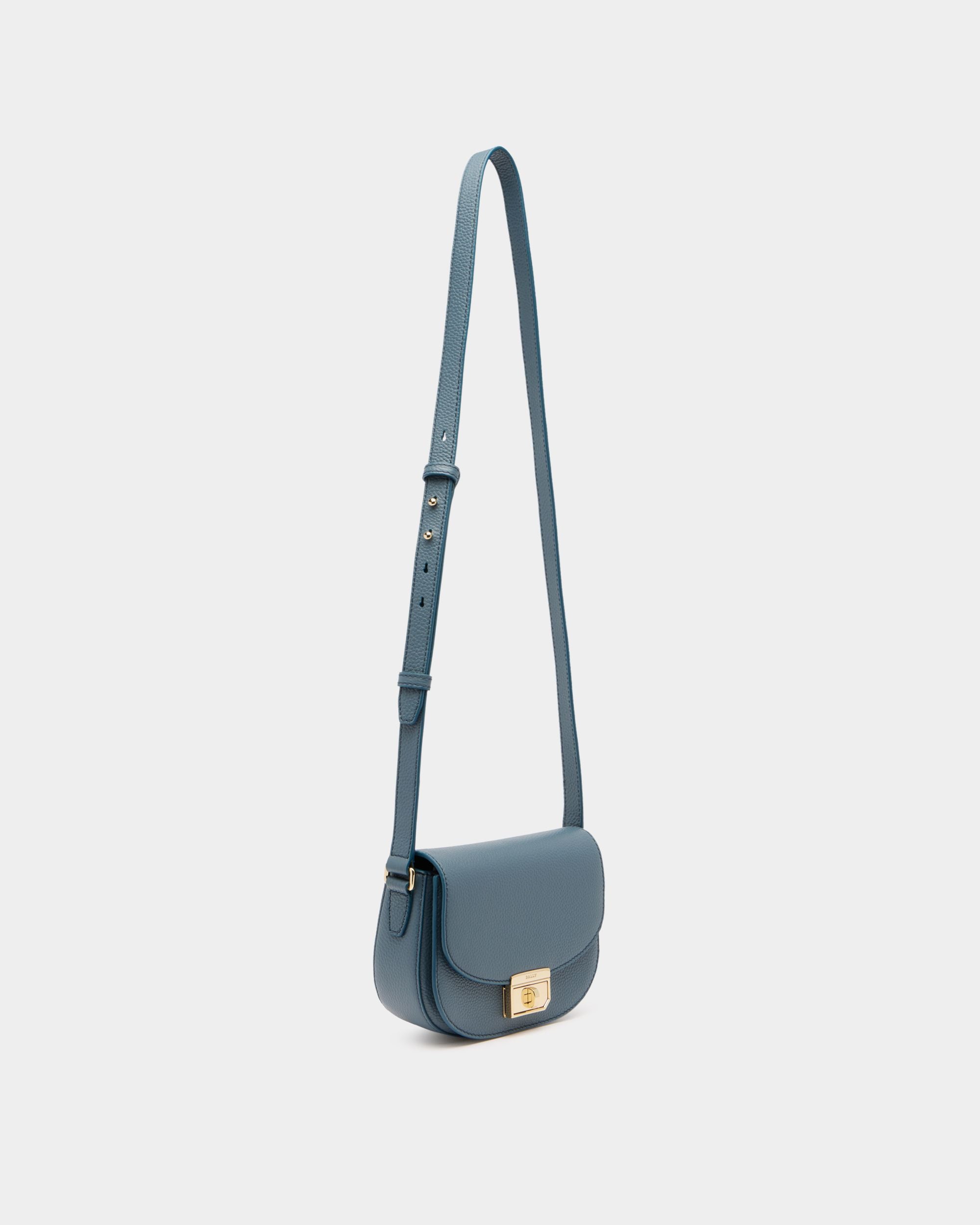 Bally Global - Mini Bag in Blue Grained Leather - Blue