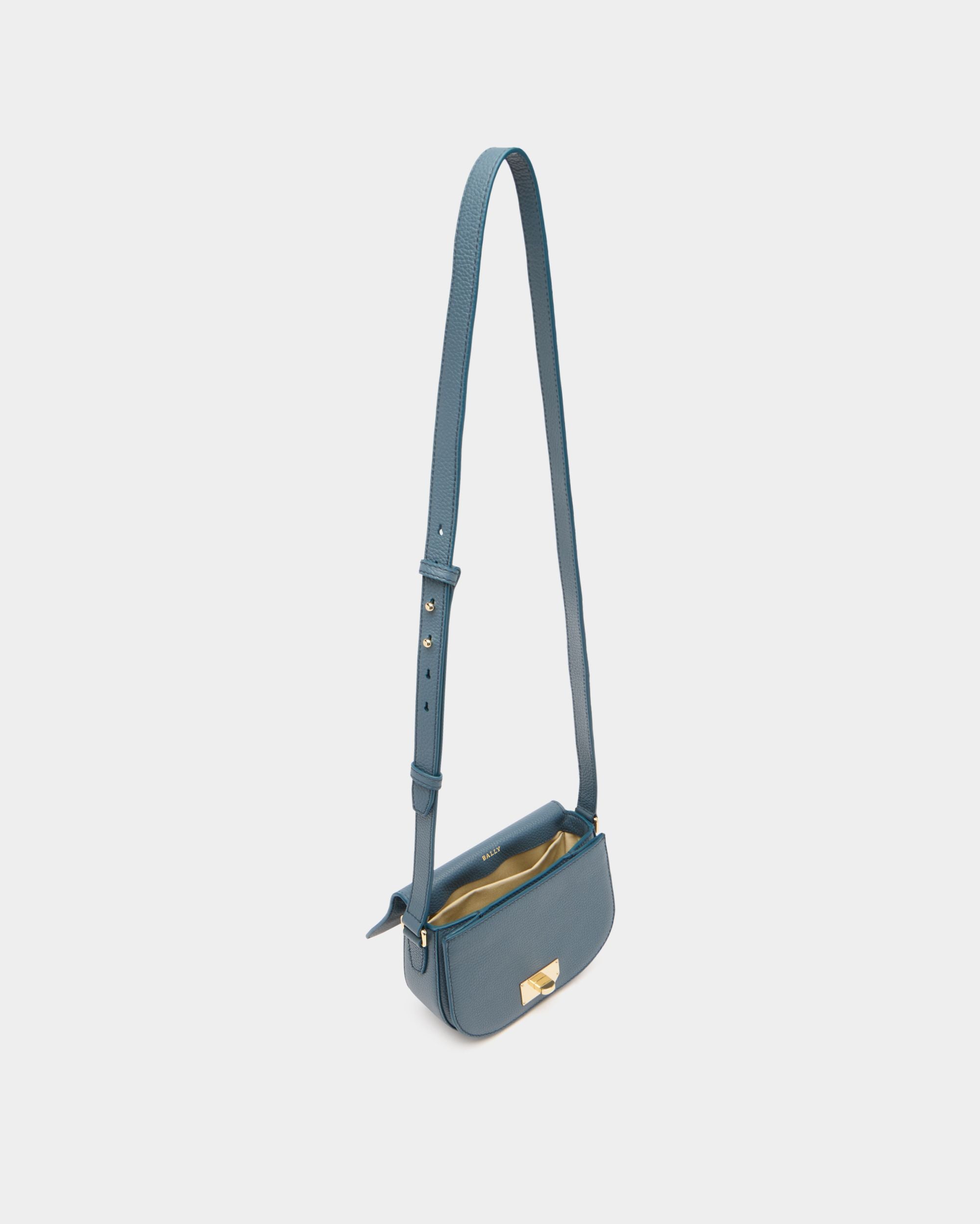 Bally Global - Mini Bag in Blue Grained Leather - Blue