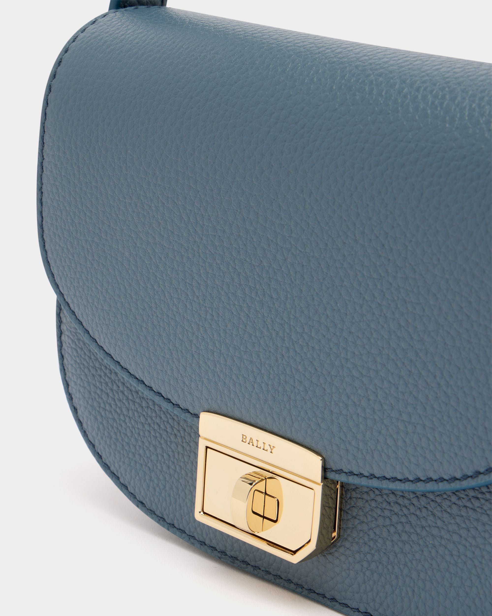 Bally Global - Mini Bag in Blue Grained Leather - Blue