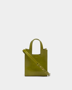 Kleine Tote Bag Easy Bally aus Leder in Matcha Green