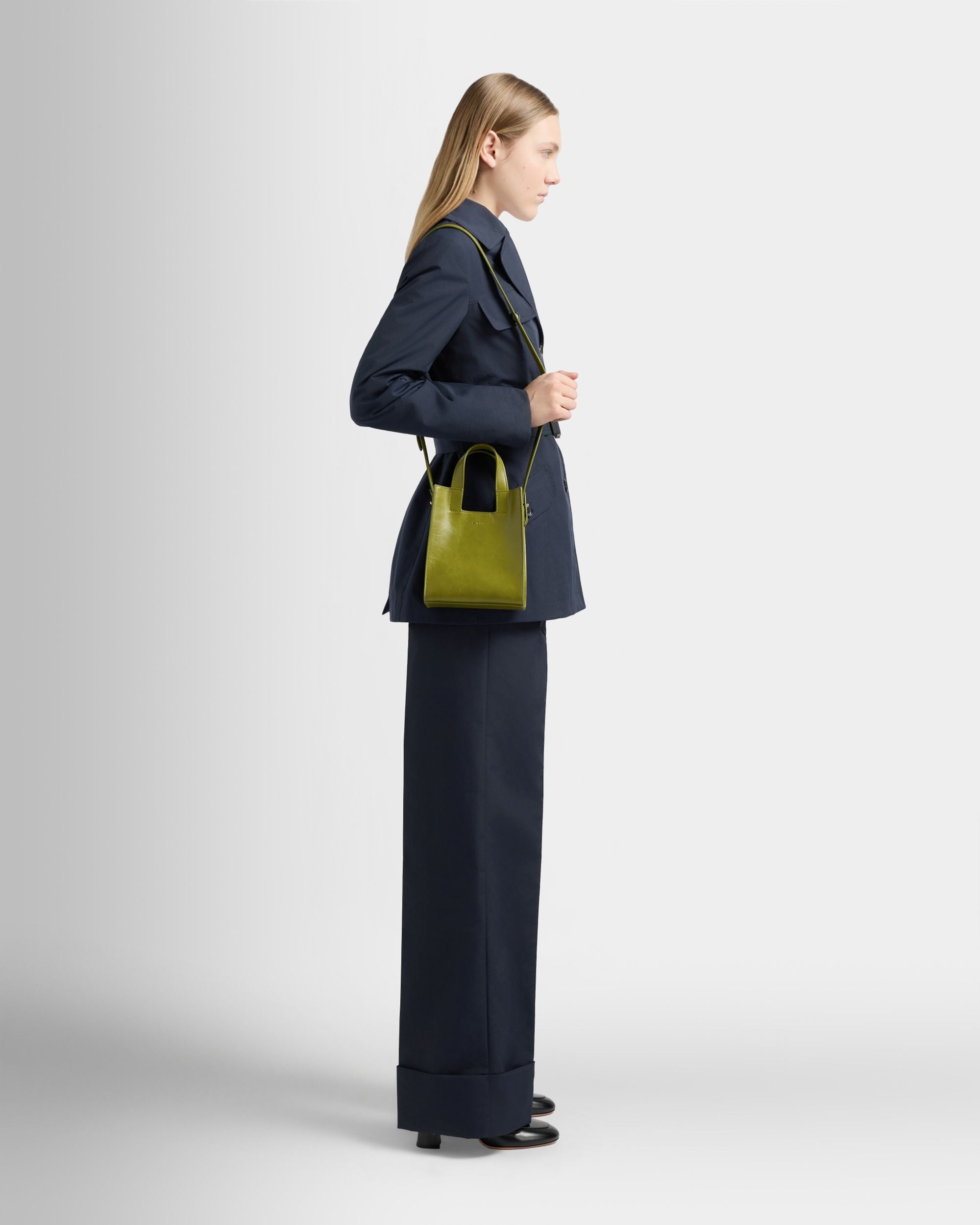 Bally Global - Easy Bally Small Tote Bag in Matcha Green Leather - Green