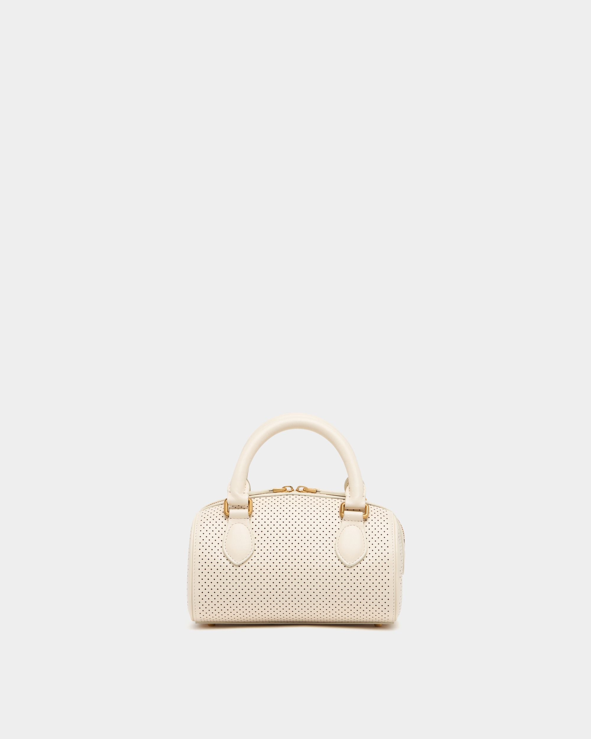 Bally Global - Mini-sac de la collection Tennis en cuir perforé ivoire - Blanc