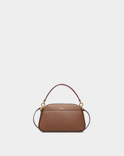 Code Crossbody Bag in Brown Leather