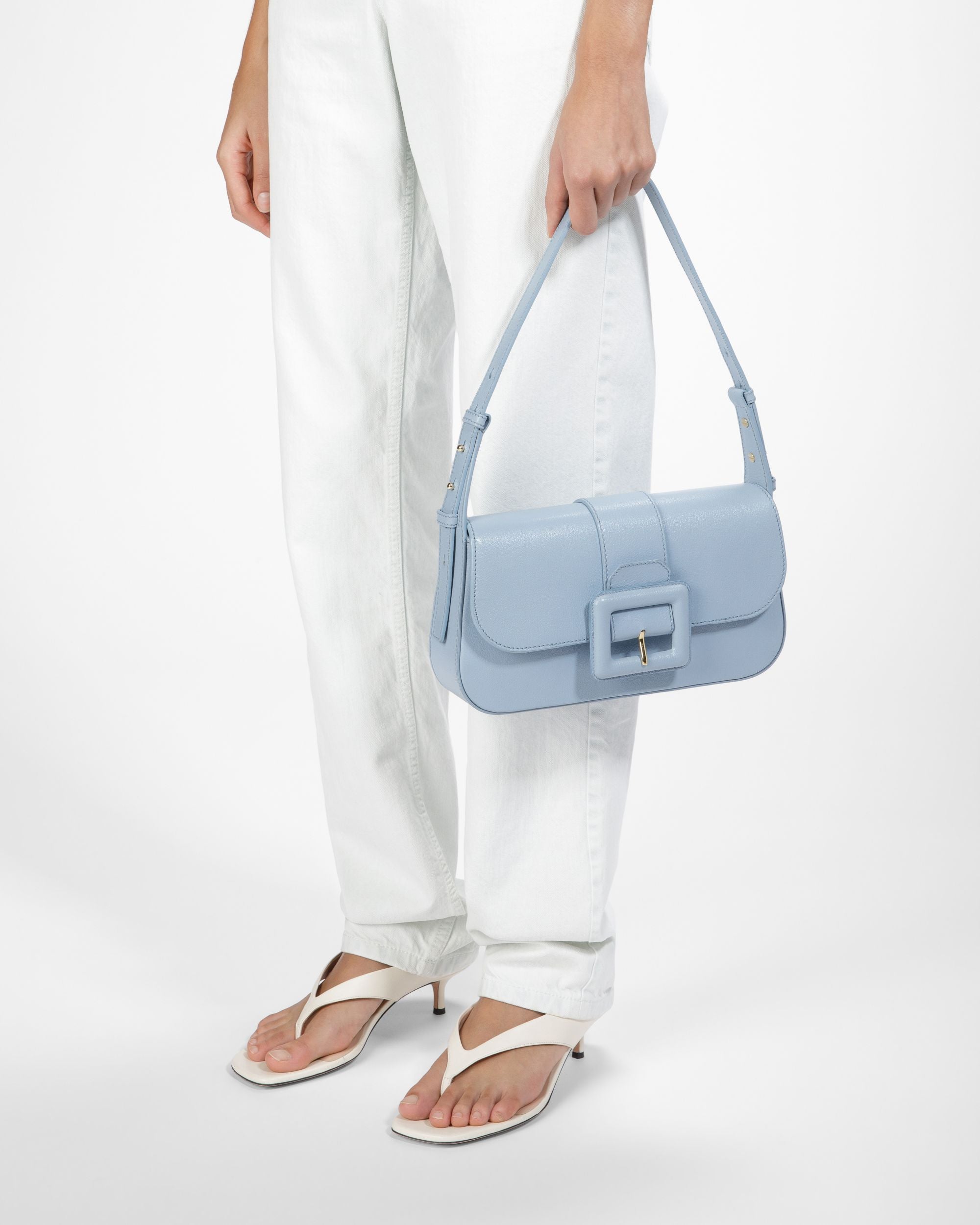 Bally Global - Jadha Bolso De Hombro De Piel En Azul Claro - Azul