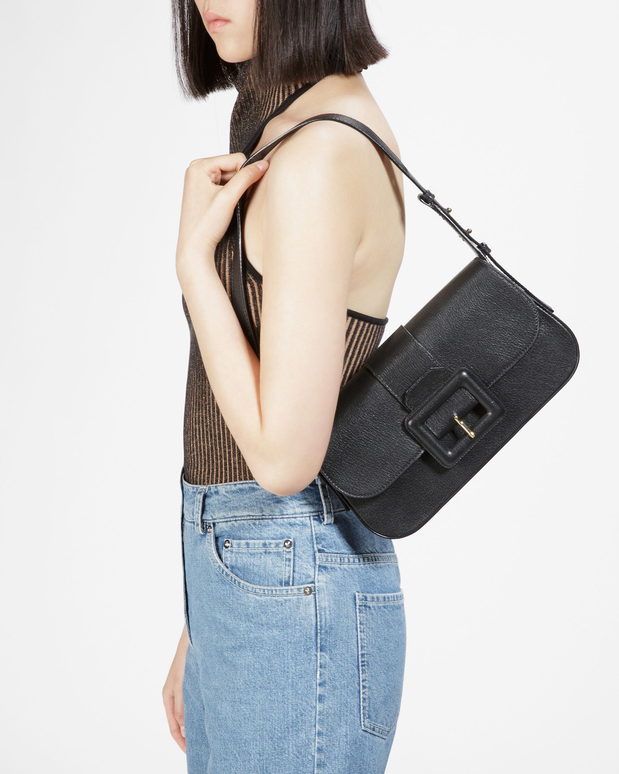 Bally Global - Jadha Bolso De Hombro De Piel En Negro - Negro