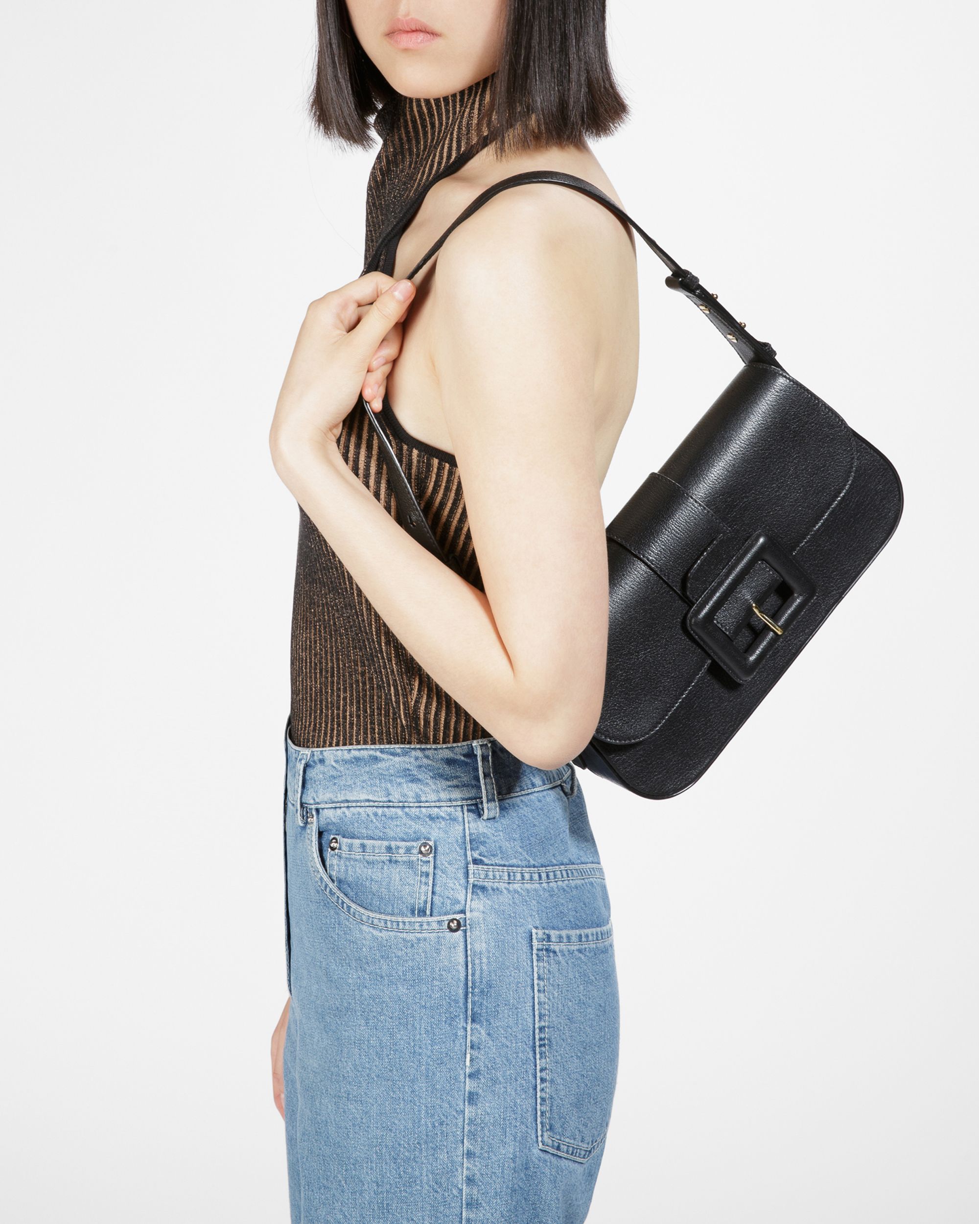 Bally Global - Jadha Bolso De Hombro De Piel En Negro - Negro