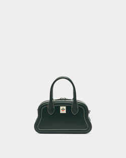 Bolso De Mano Unda De Piel Granulada Marble Green